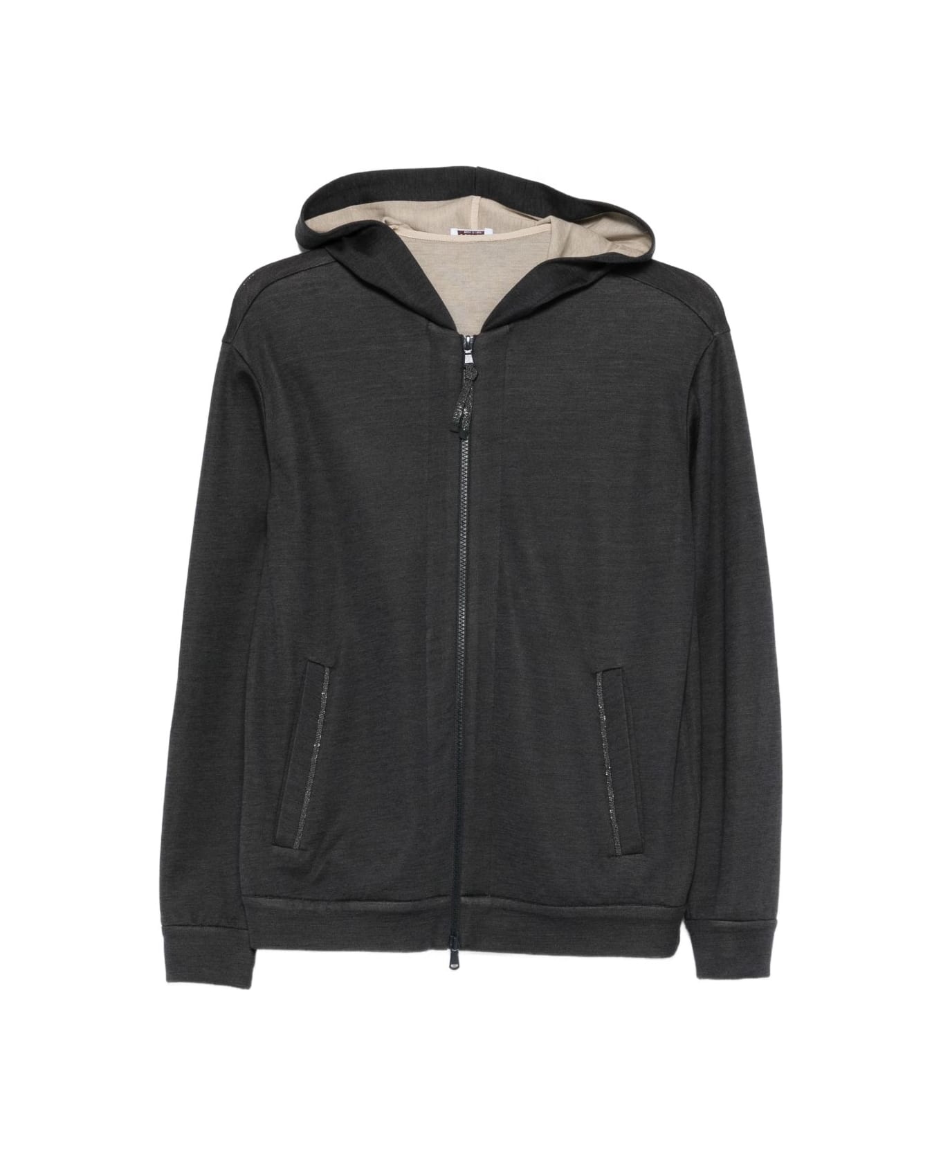 Brunello Cucinelli Cotton And Silk Blend Hoodie - Black