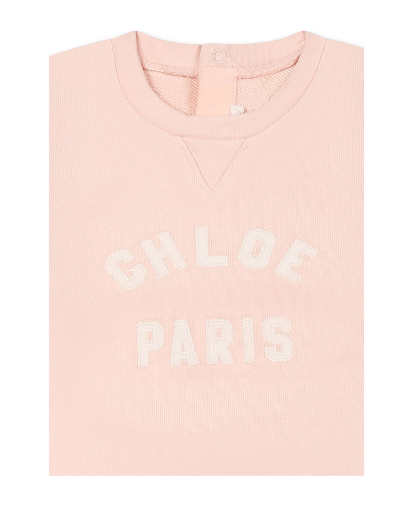 Chloé Pink Sweatshirt For Baby Girl With Logo - Pink