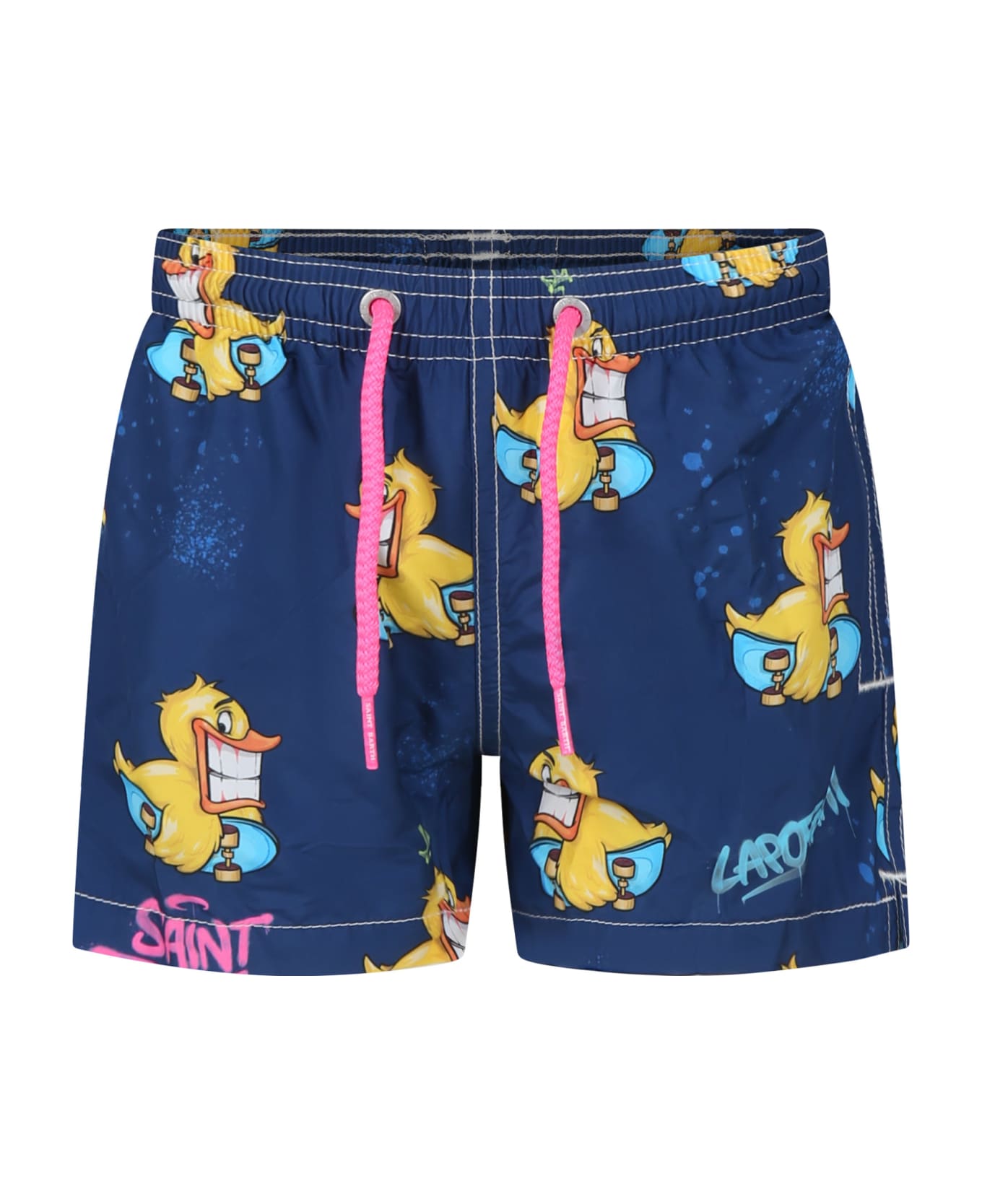 MC2 Saint Barth Blue Swim Shorts For Boy With Ducky Print - Blue