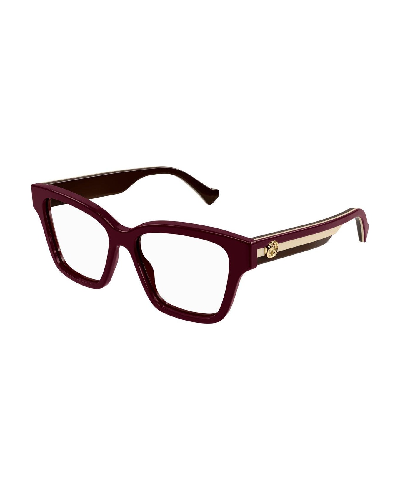Gucci Eyewear Rectangle Frame Glasses - 005 burgundy burgundy tra
