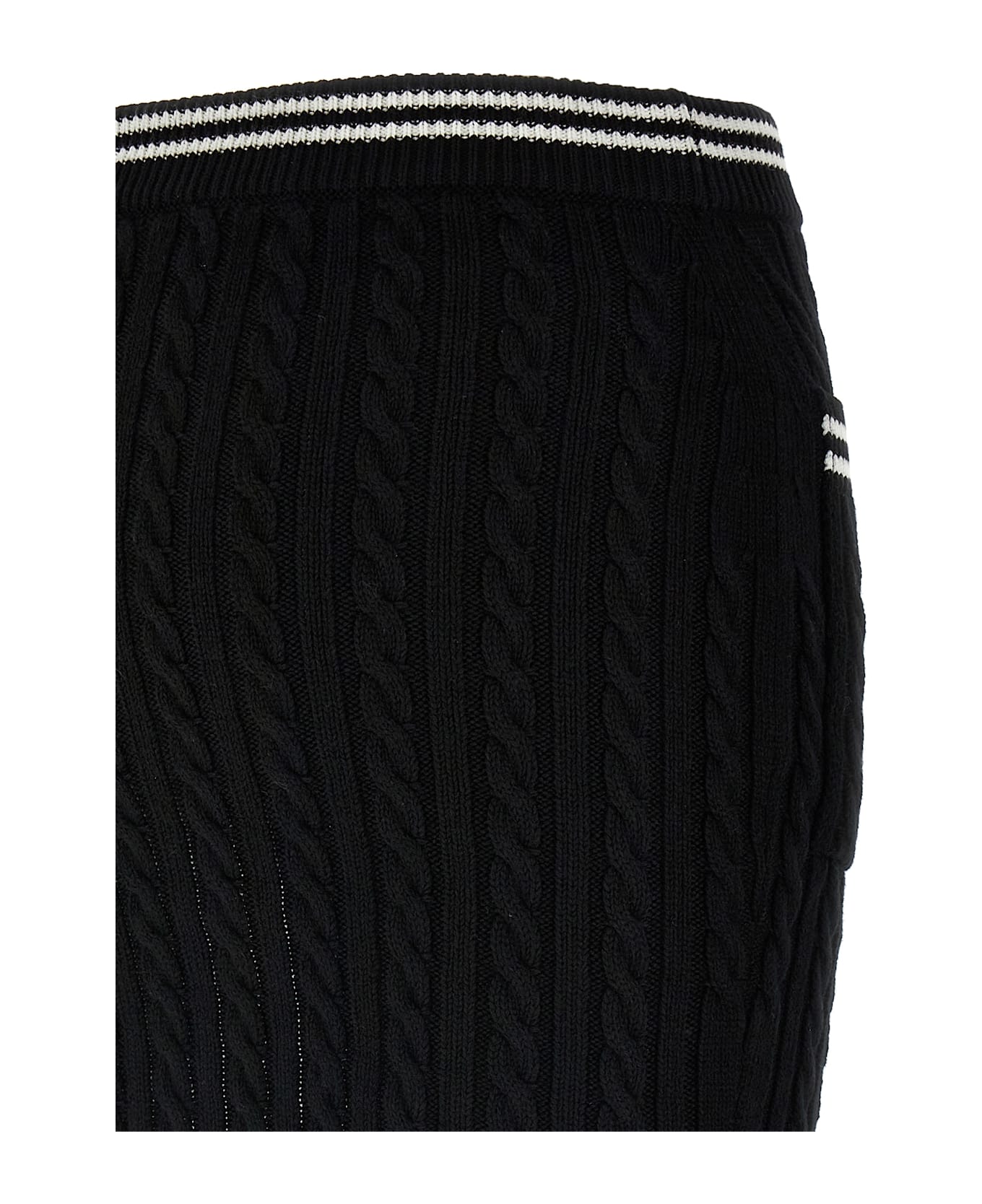 Alessandra Rich Black Cotton Mini Skirt - BLACK