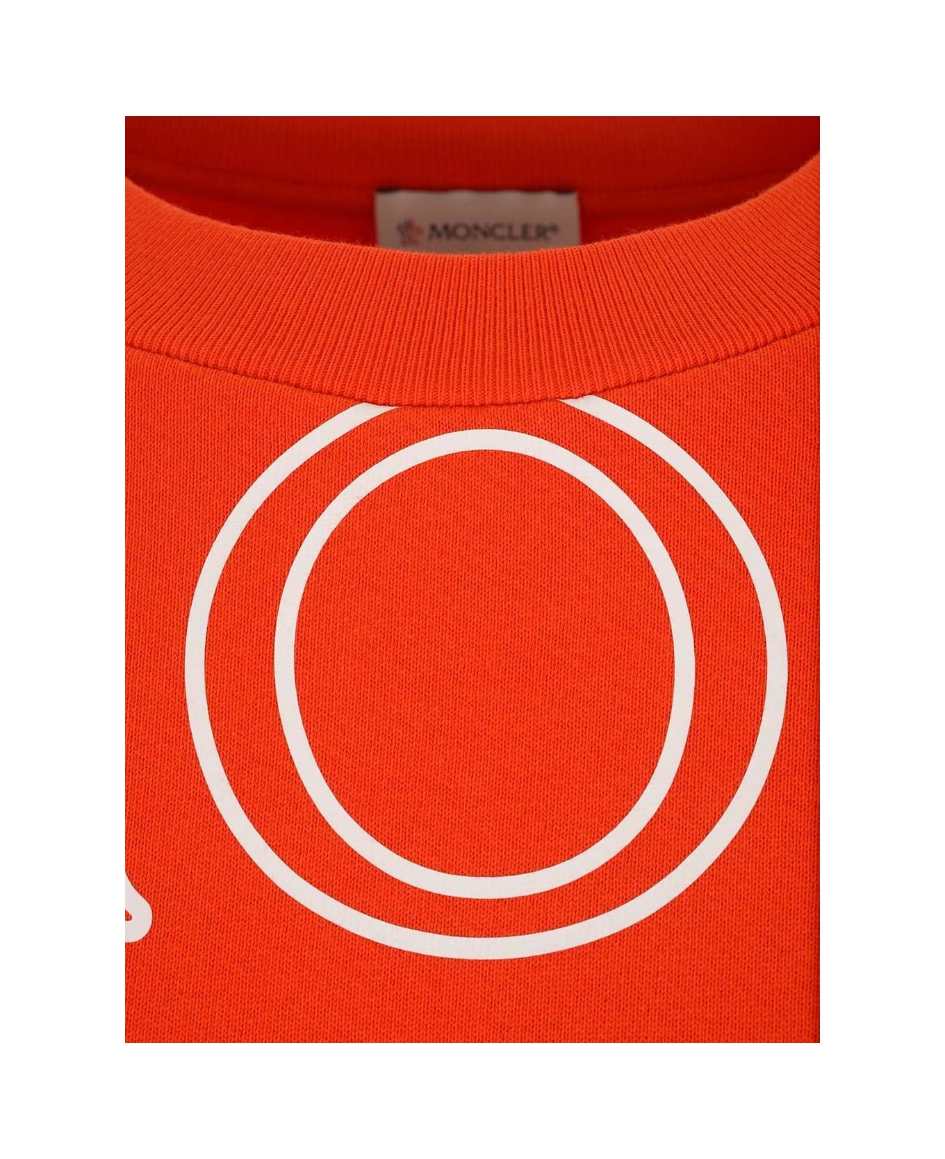 Moncler Logo Printed Crewneck Sweatshirt - Rosso
