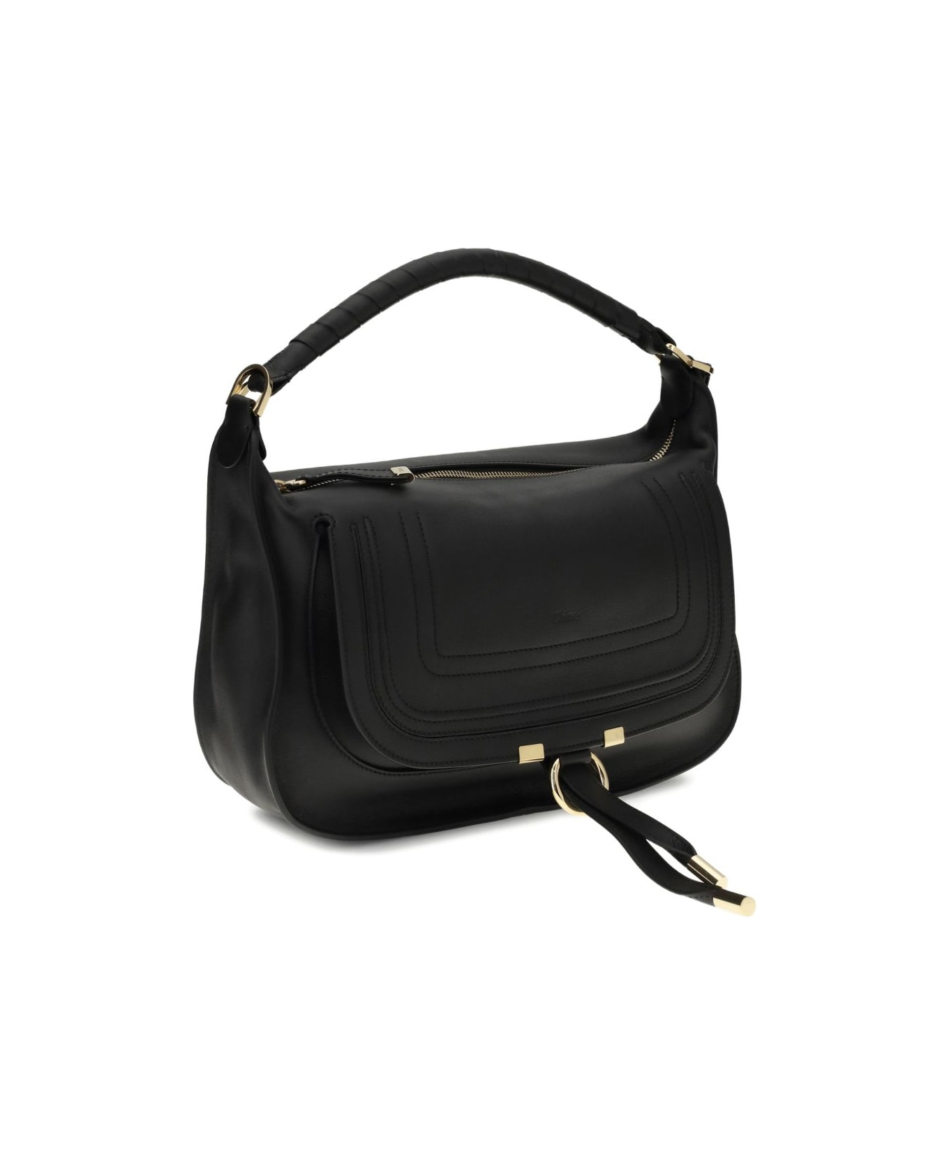 Chloé Marcie Leather Shoulder Bag - Black