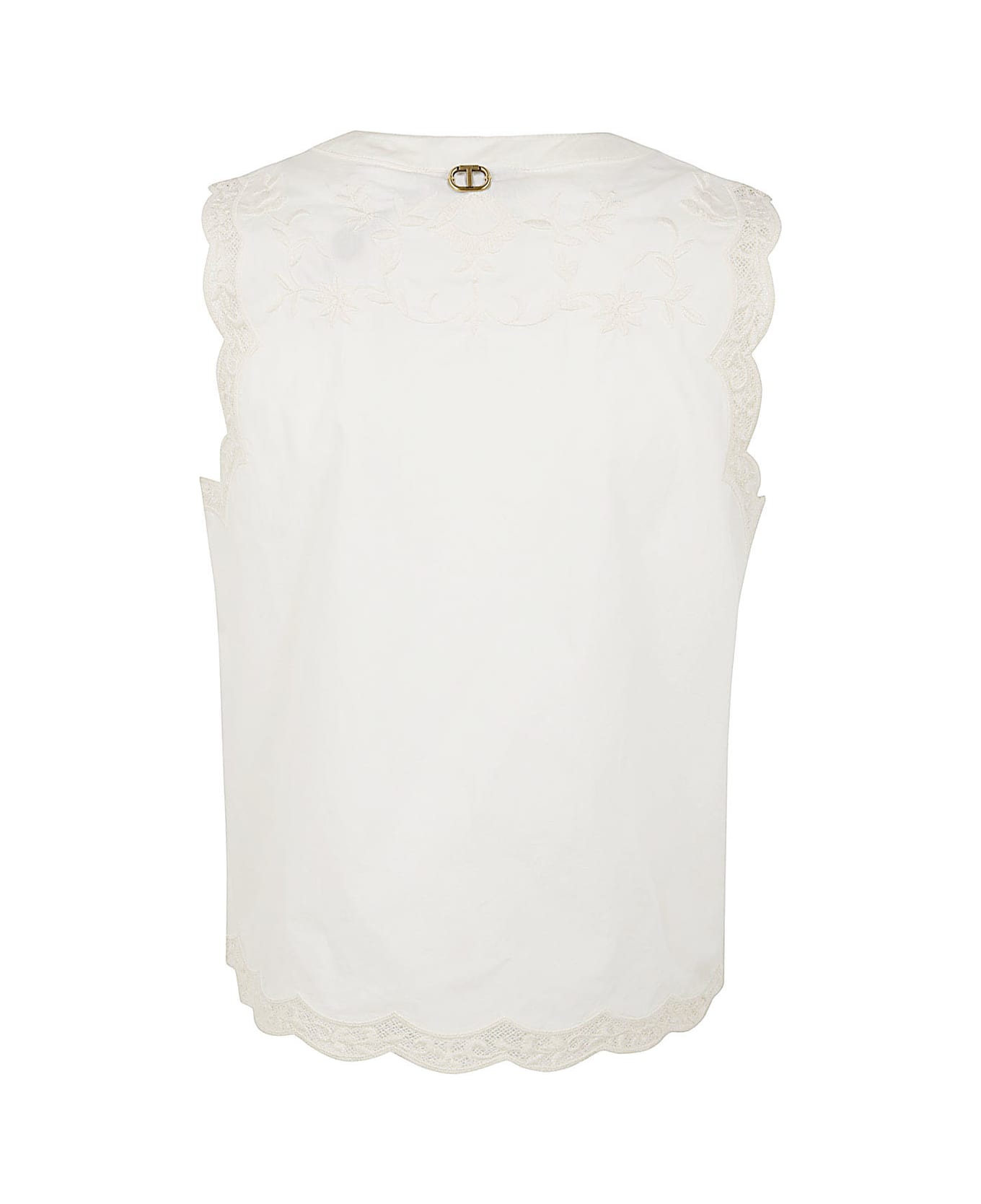 TwinSet Embroidered Sleeveless Shirt - Optic White