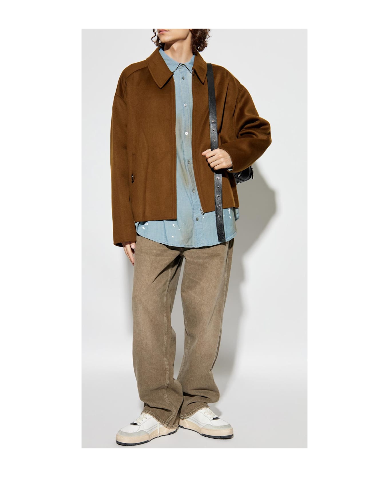 Acne Studios Wool Jacket With Collar - Olive green