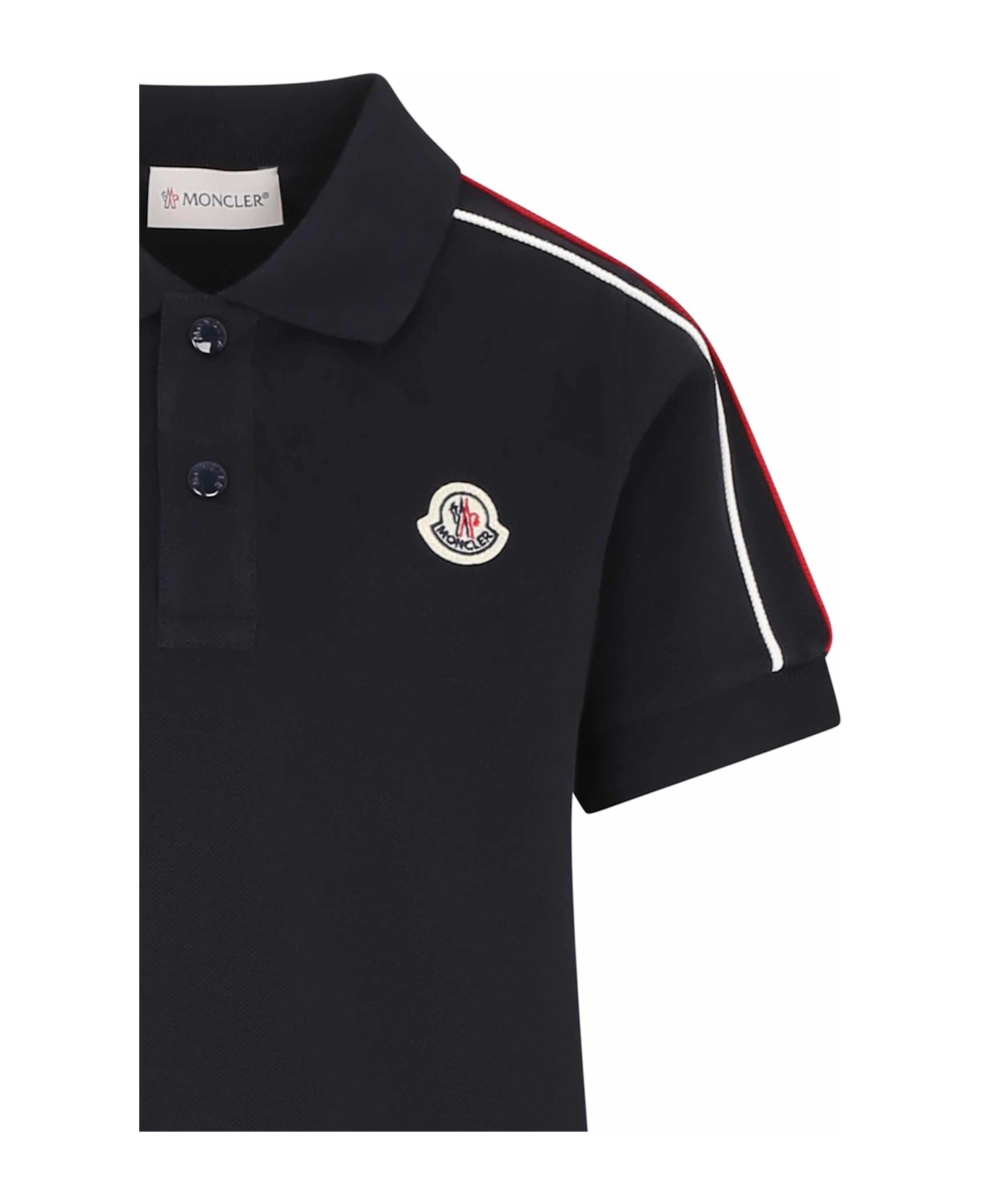 Moncler Blue Suit For Boy With Logo - Blue