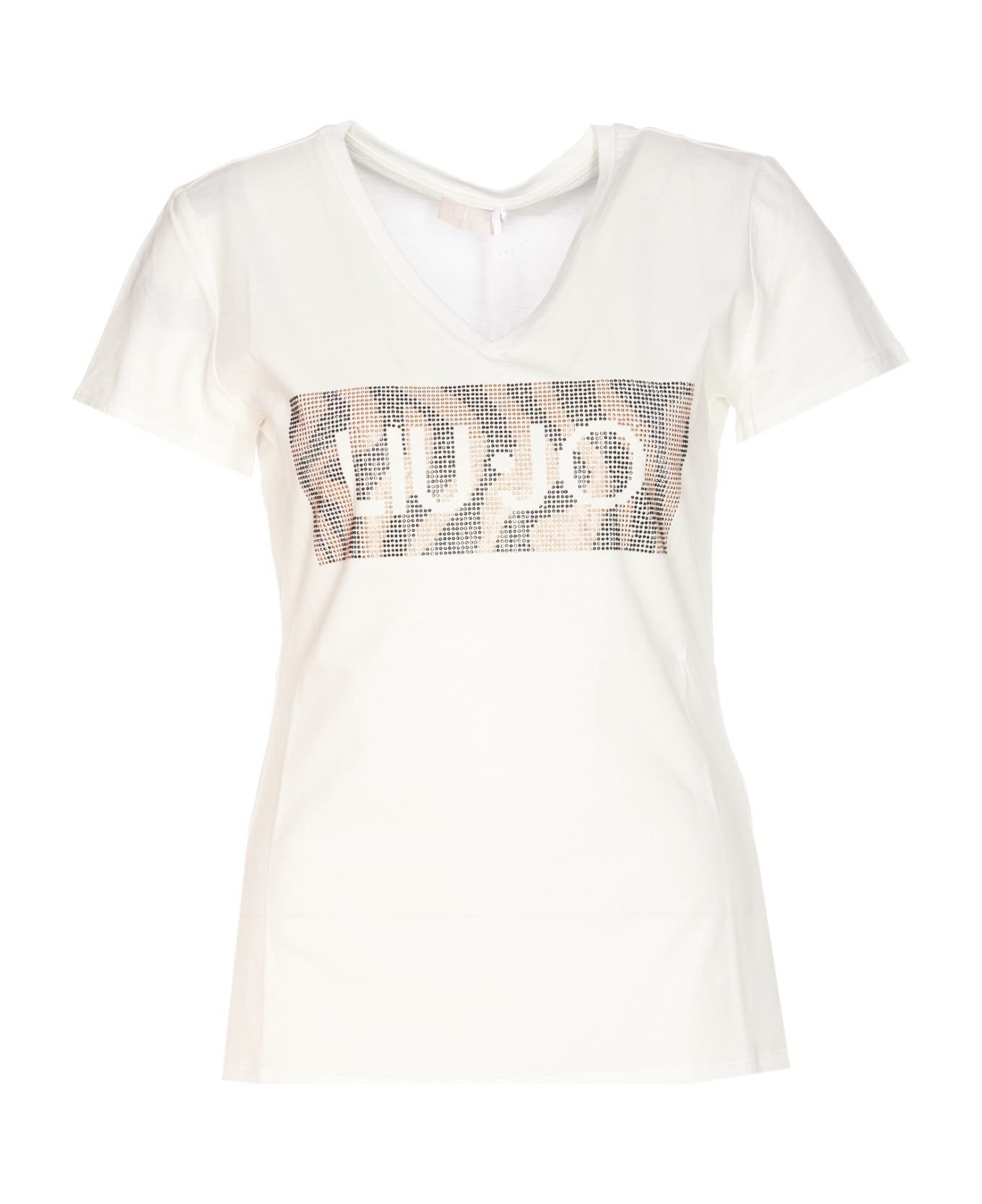Liu-Jo Strass Logo T-shirt - Bianco