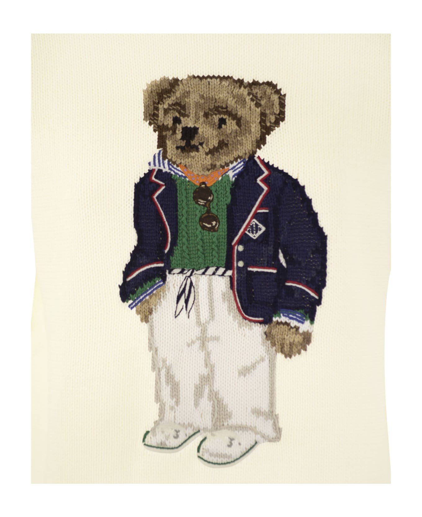 Polo Ralph Lauren Bear Cotton Sweater - Ivory ニットウェア