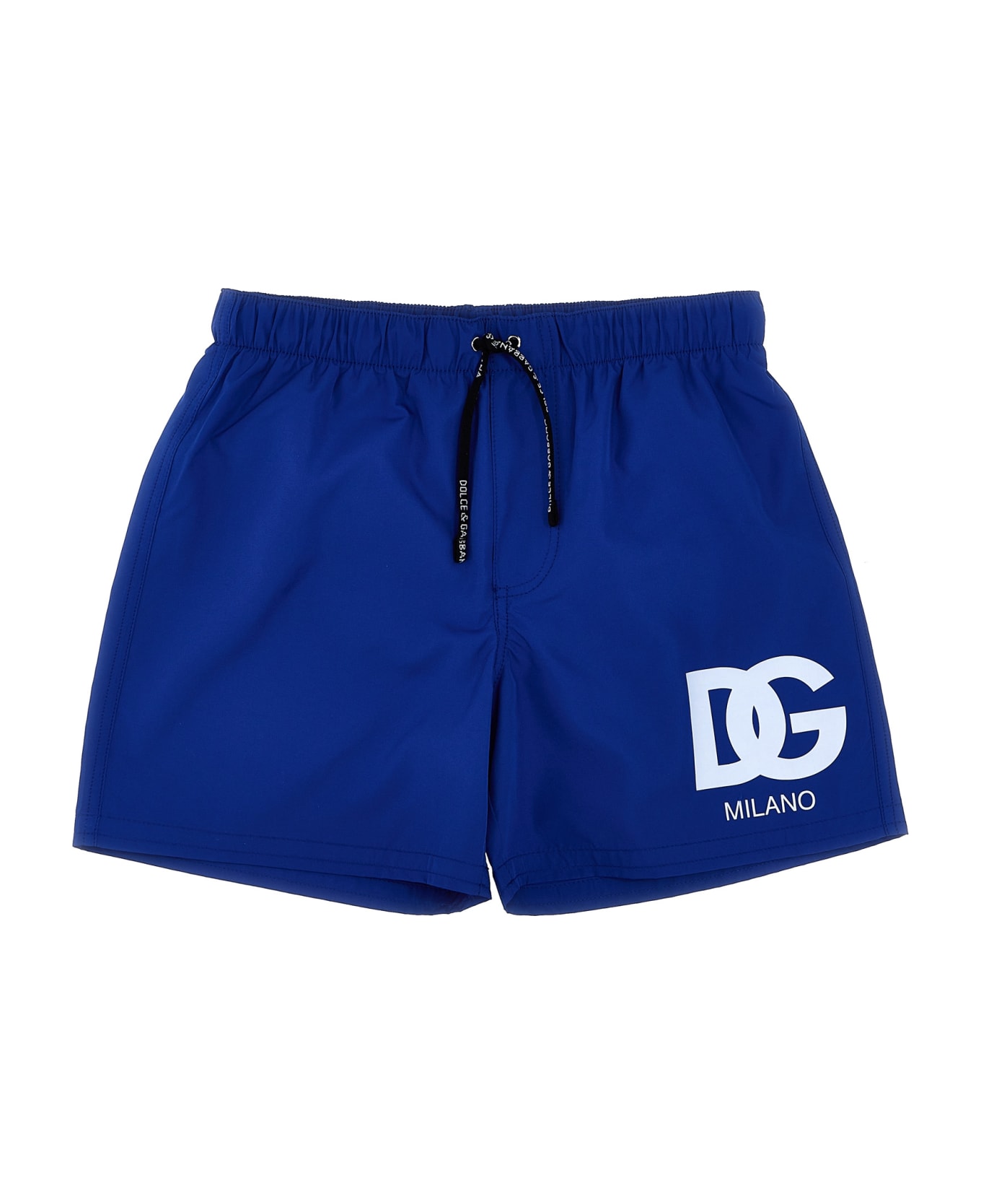Dolce & Gabbana Logo Print Swim Shorts - Blu