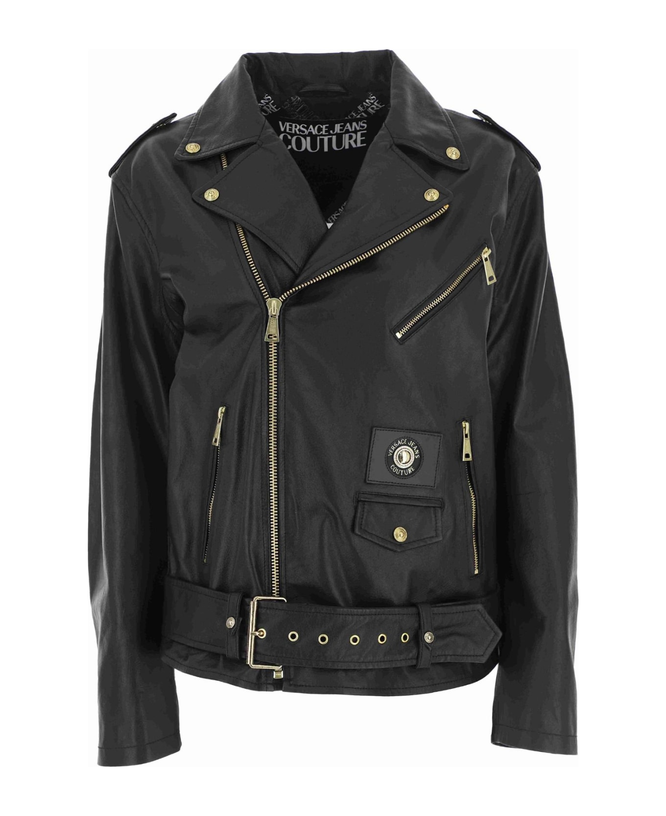 Versace Jeans Couture Leather Jacket - Black レザージャケット