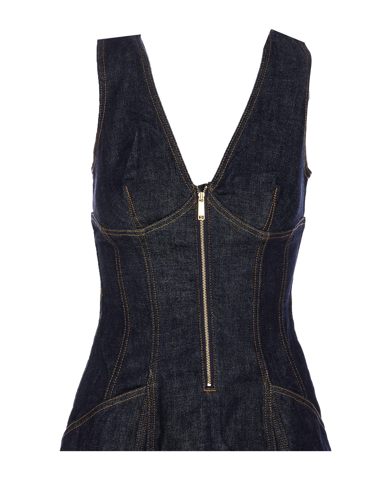 self-portrait Denim Midi Dress - Black