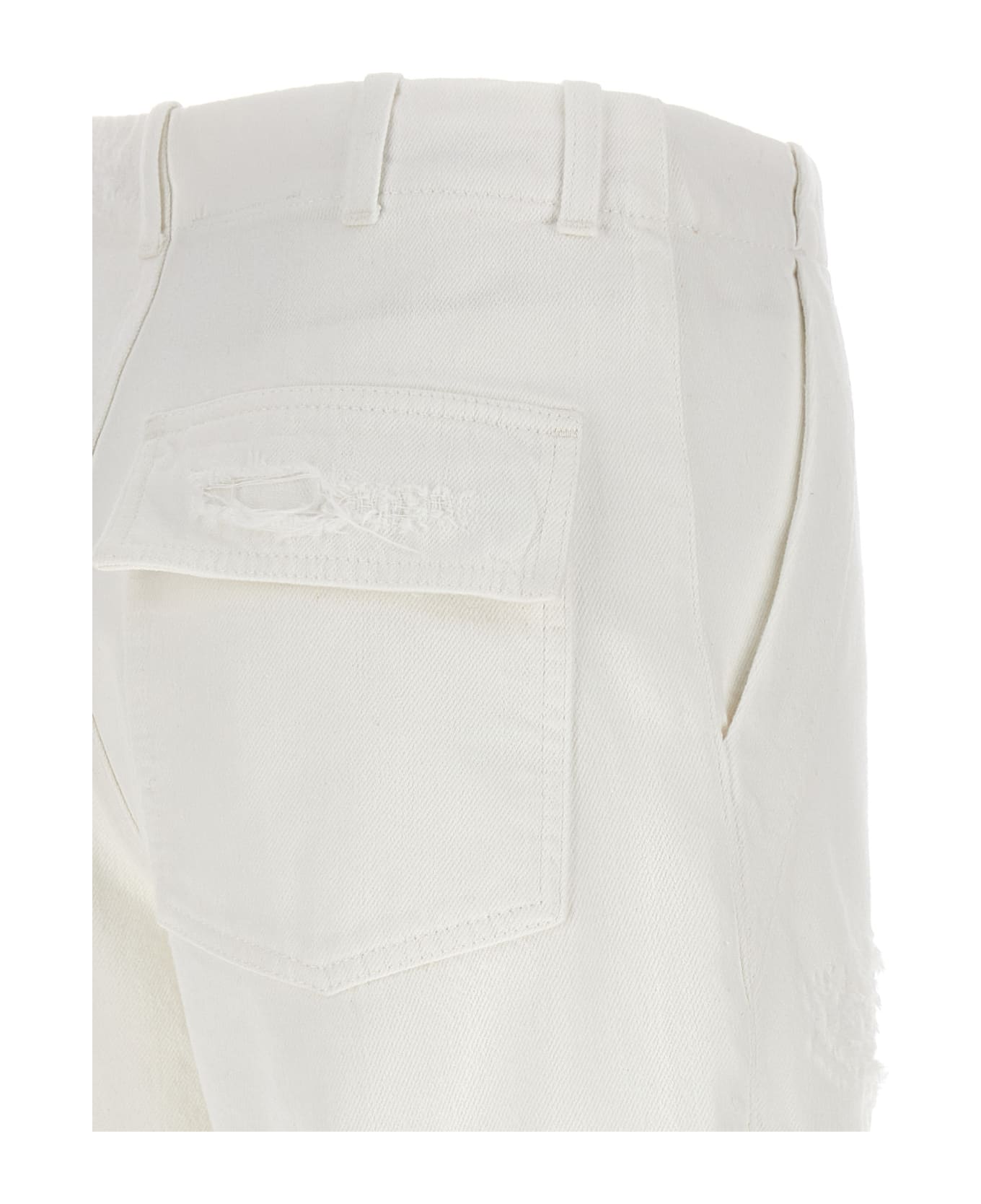 Givenchy Destroyed Denim Bermuda Shorts - White ショートパンツ
