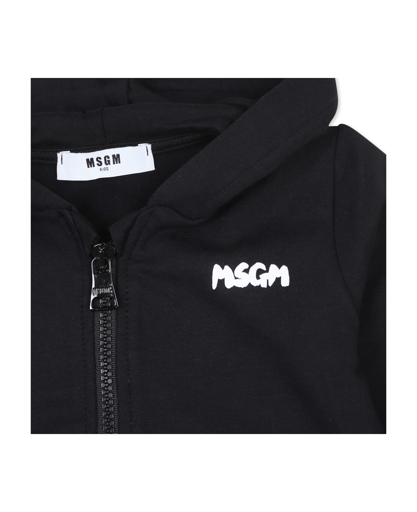 MSGM Black Suit For Babykids With Logo - Black ボディスーツ＆セットアップ