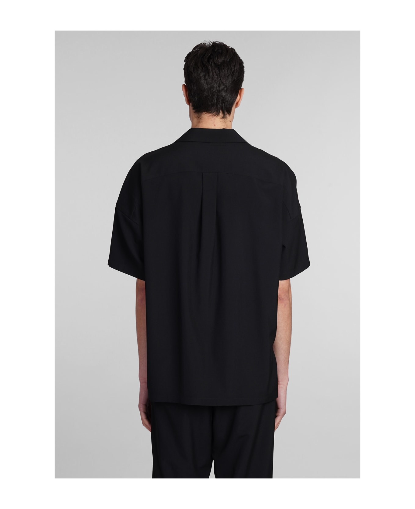 Attachment Shirt In Black Wool - black シャツ