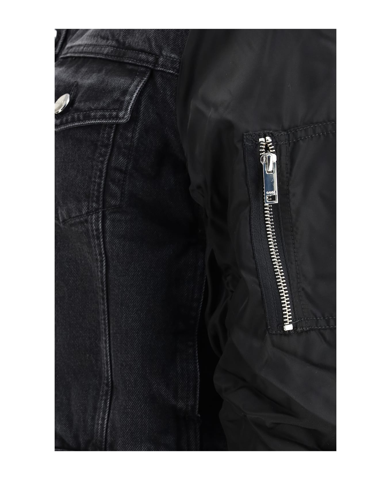 Ganni Black Rigid Denim Jacket