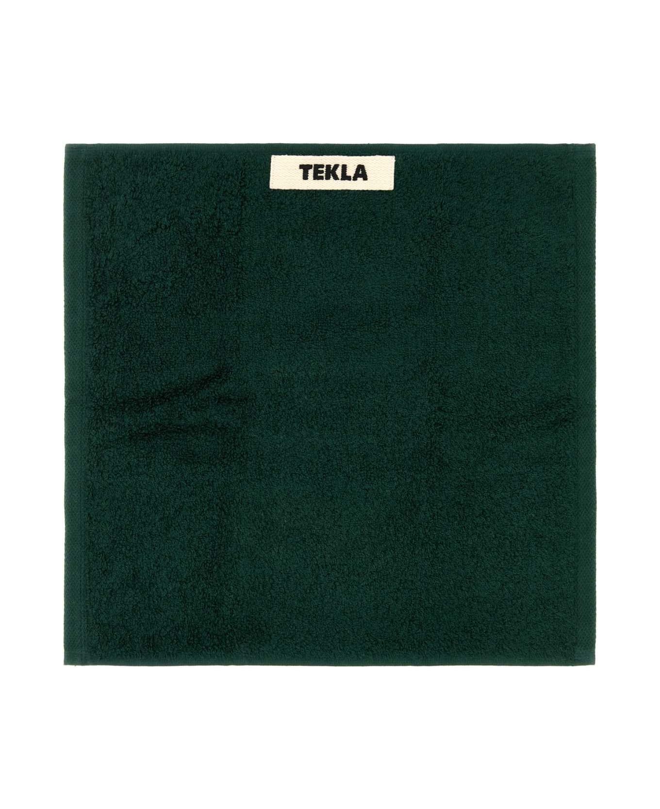 Tekla Bottle Green Terry Washcloth - FOREST GREEN