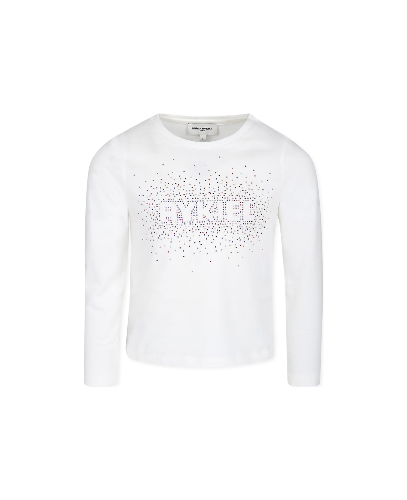 Rykiel Enfant White T-shirt For Girl With Logo - White
