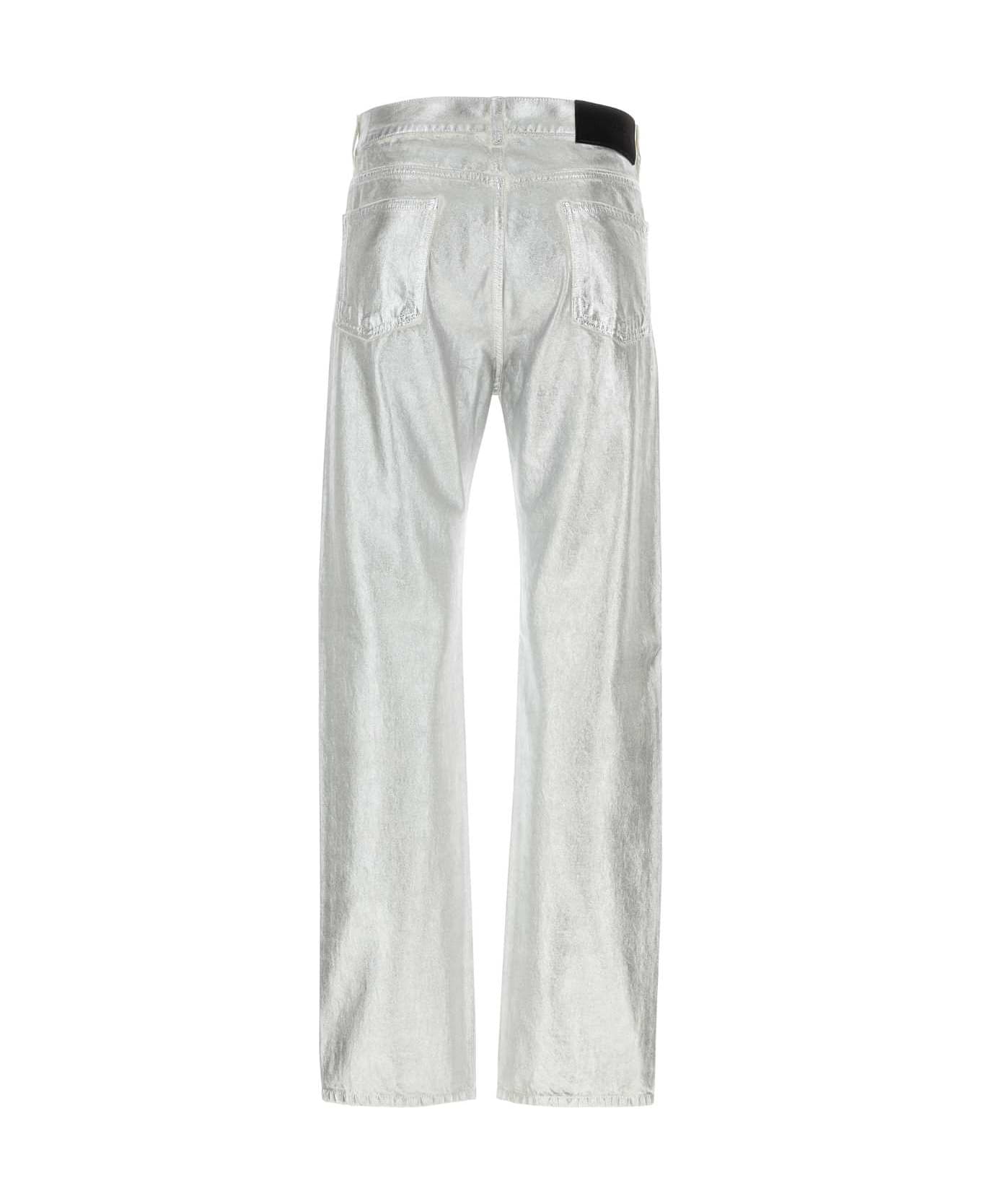 Ferragamo Silver Cotton Pant - WHITESILVERRED