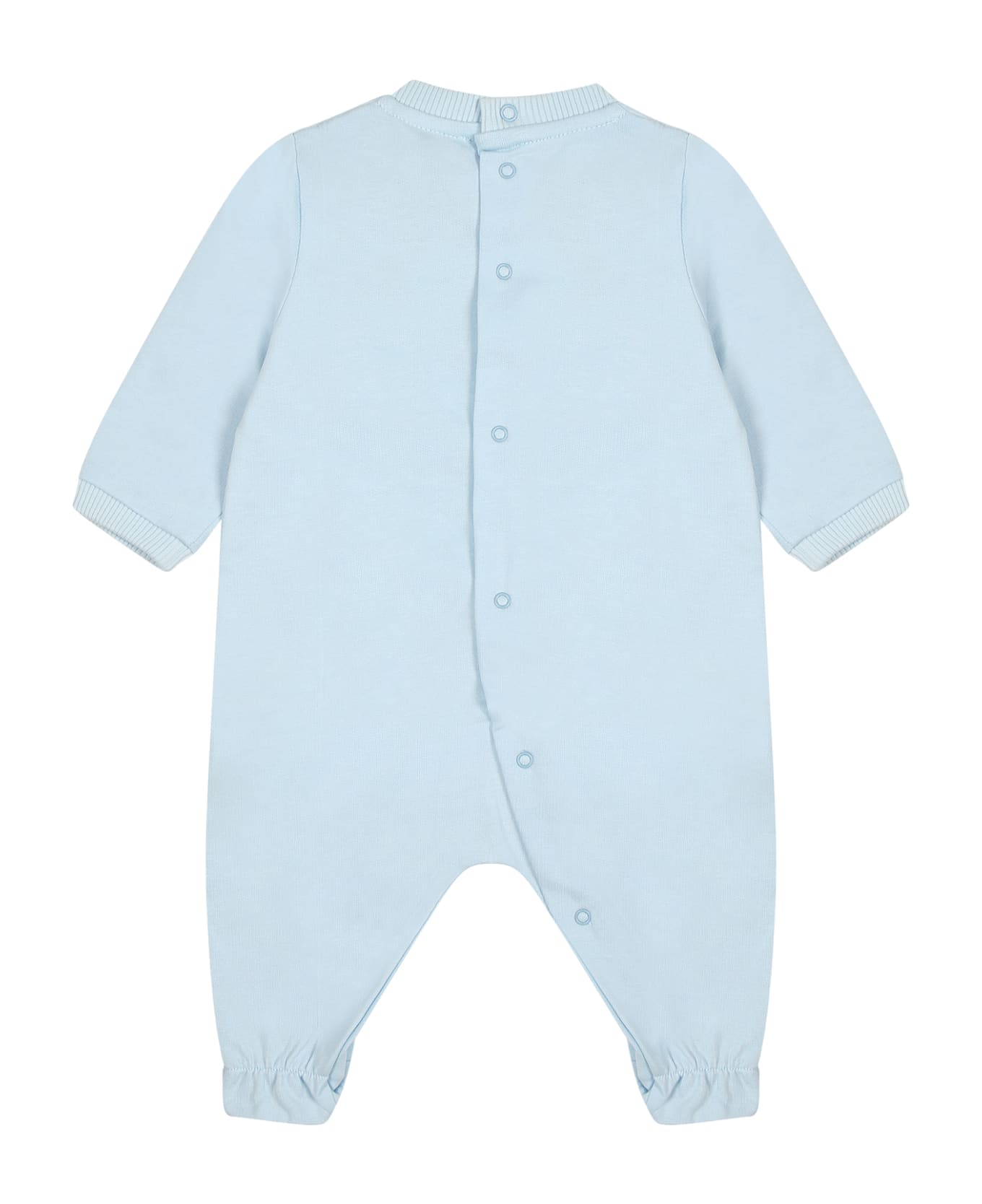 Moschino Light Blue Babygrow For Baby Boy With Teddy Bear - Light Blue