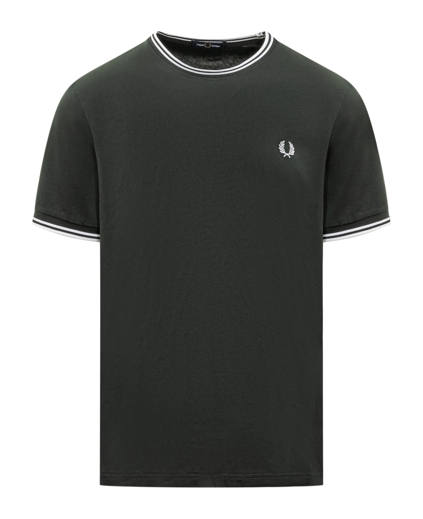 Fred Perry T-shirt - NIGHT GREEN/SNWHT