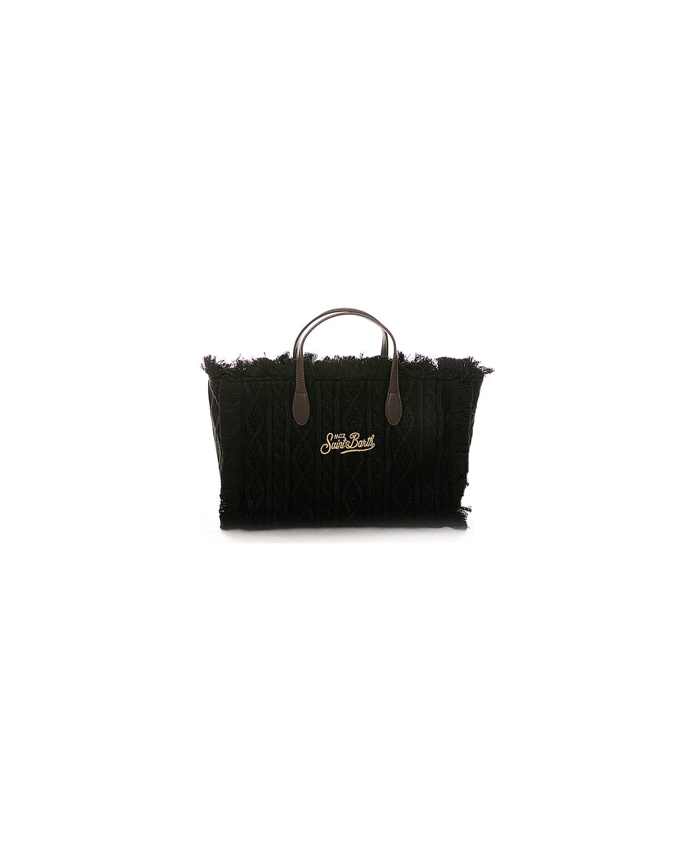 MC2 Saint Barth Colette Black Tricot Handbag - BLACK