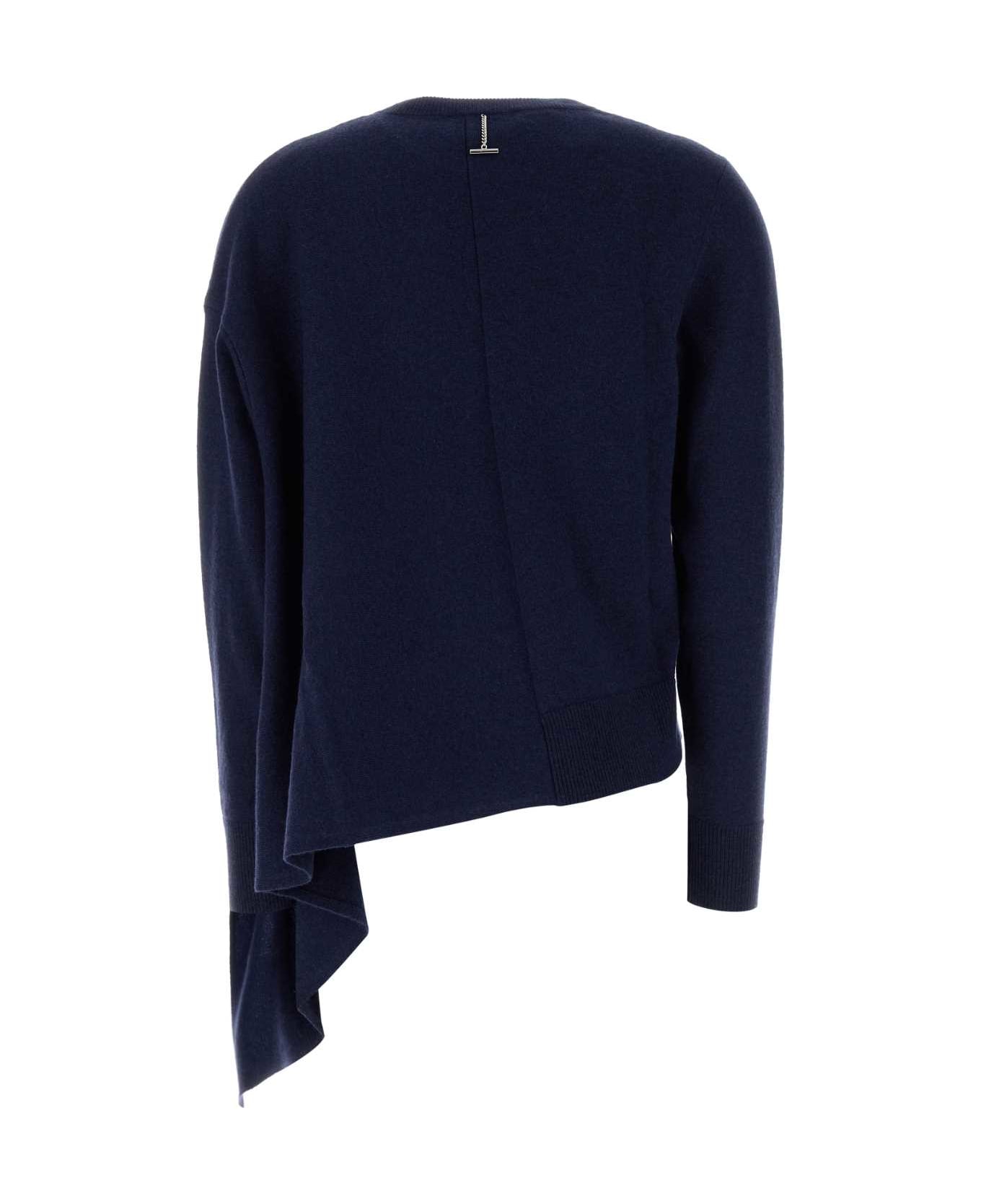 Alexander McQueen Asymmet Crew Neck Jumper - Blue