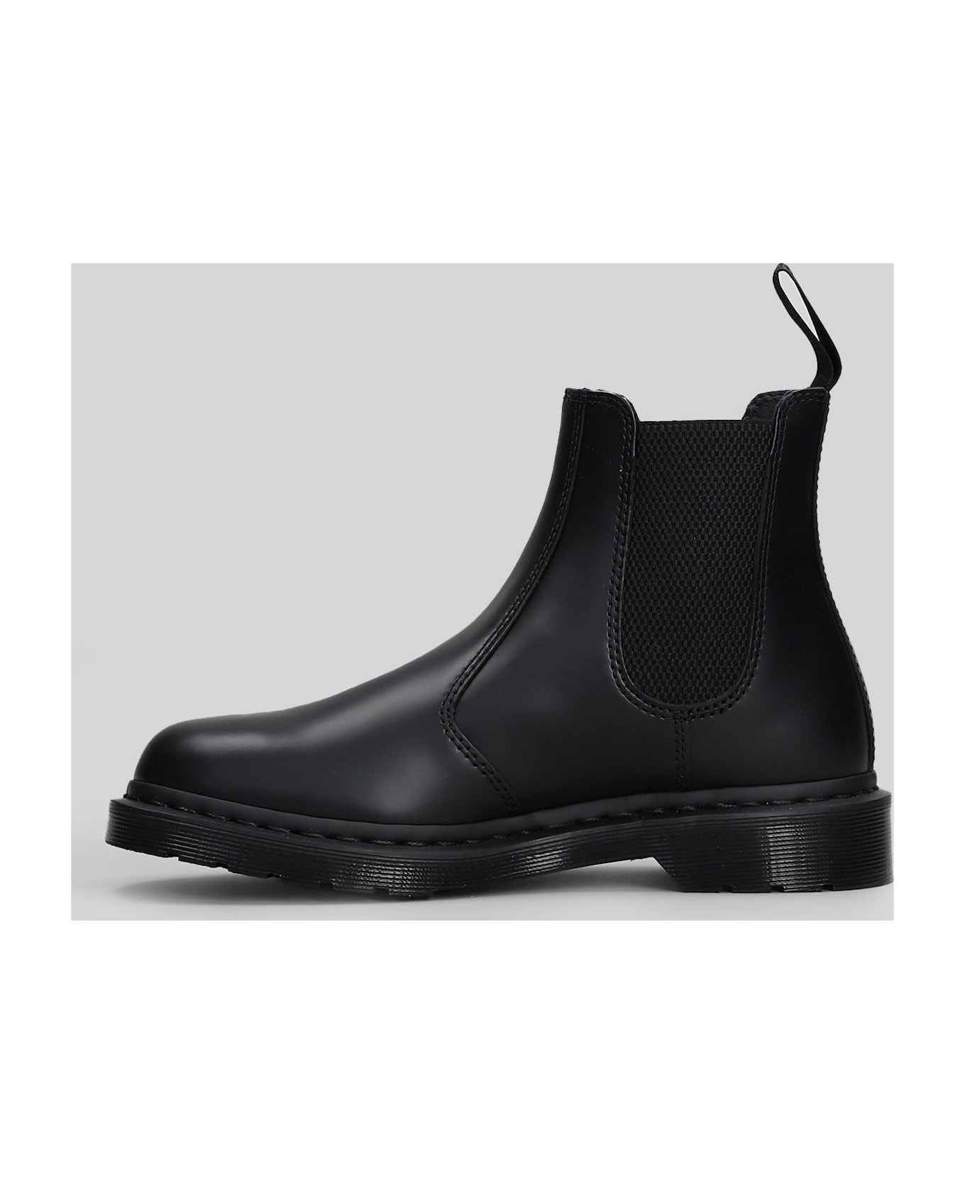 Dr. Martens 2976 Mono Combat Boots In Black Leather - black