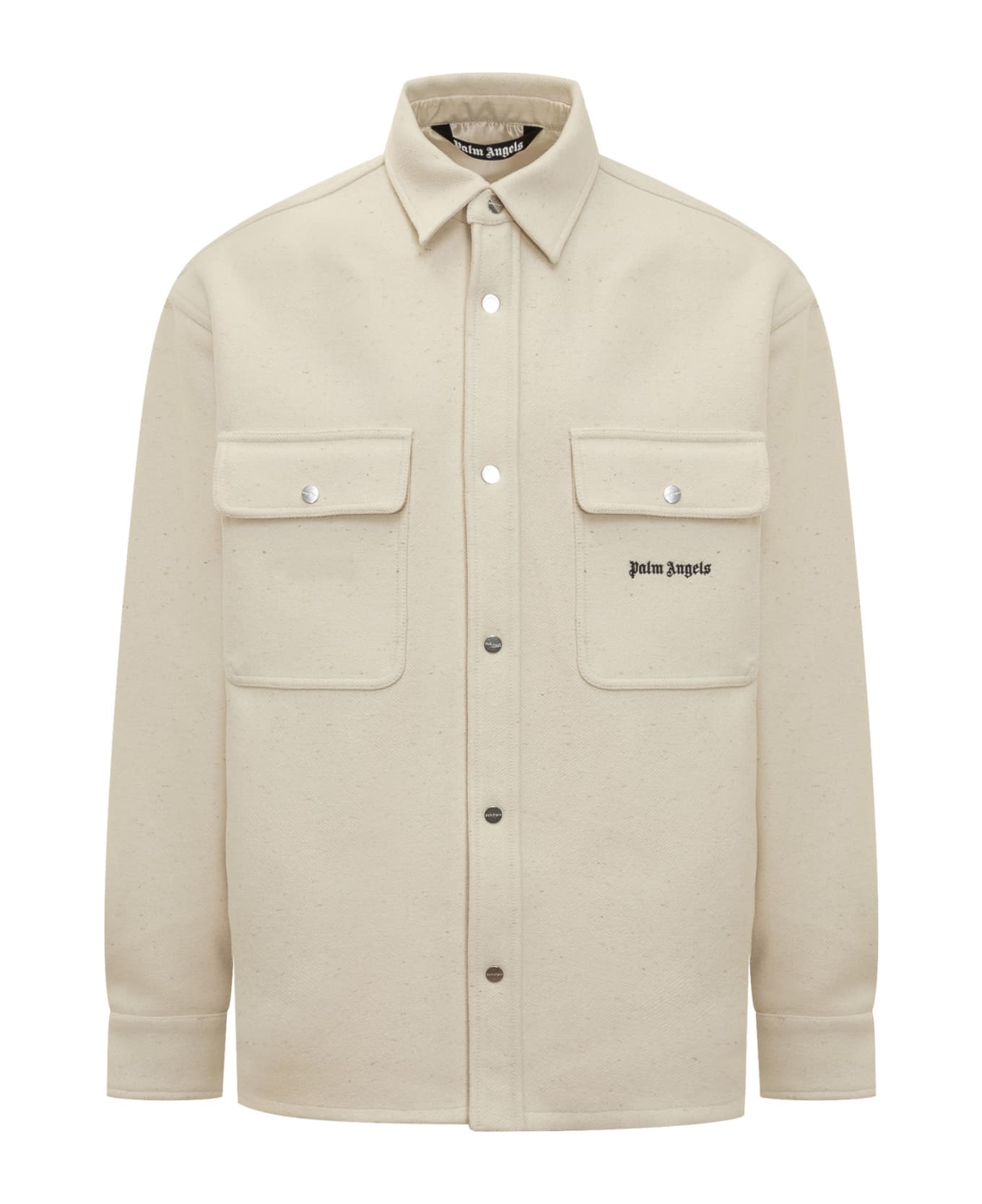 Palm Angels Pocket Logo Overshirt Jacket - BUTTER BLACK