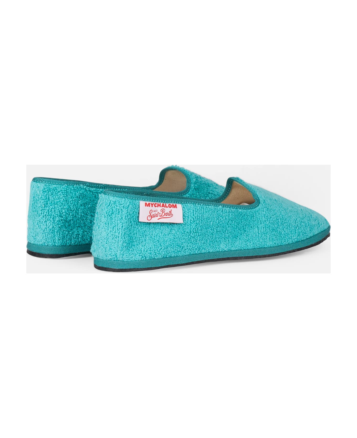 MC2 Saint Barth Woman Aquamarine Terry Slipper Loafers | My Chalom Special Edition - GREEN フラットシューズ