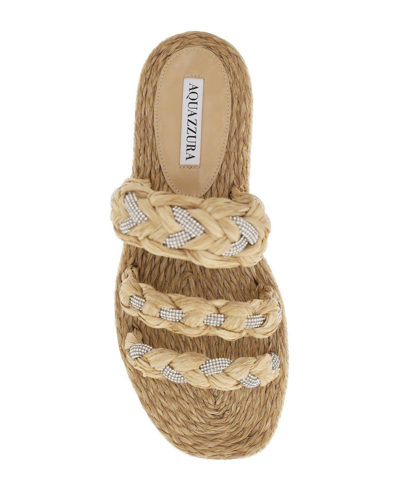 Aquazzura Embellished Slip-on Sandals - NATURALE