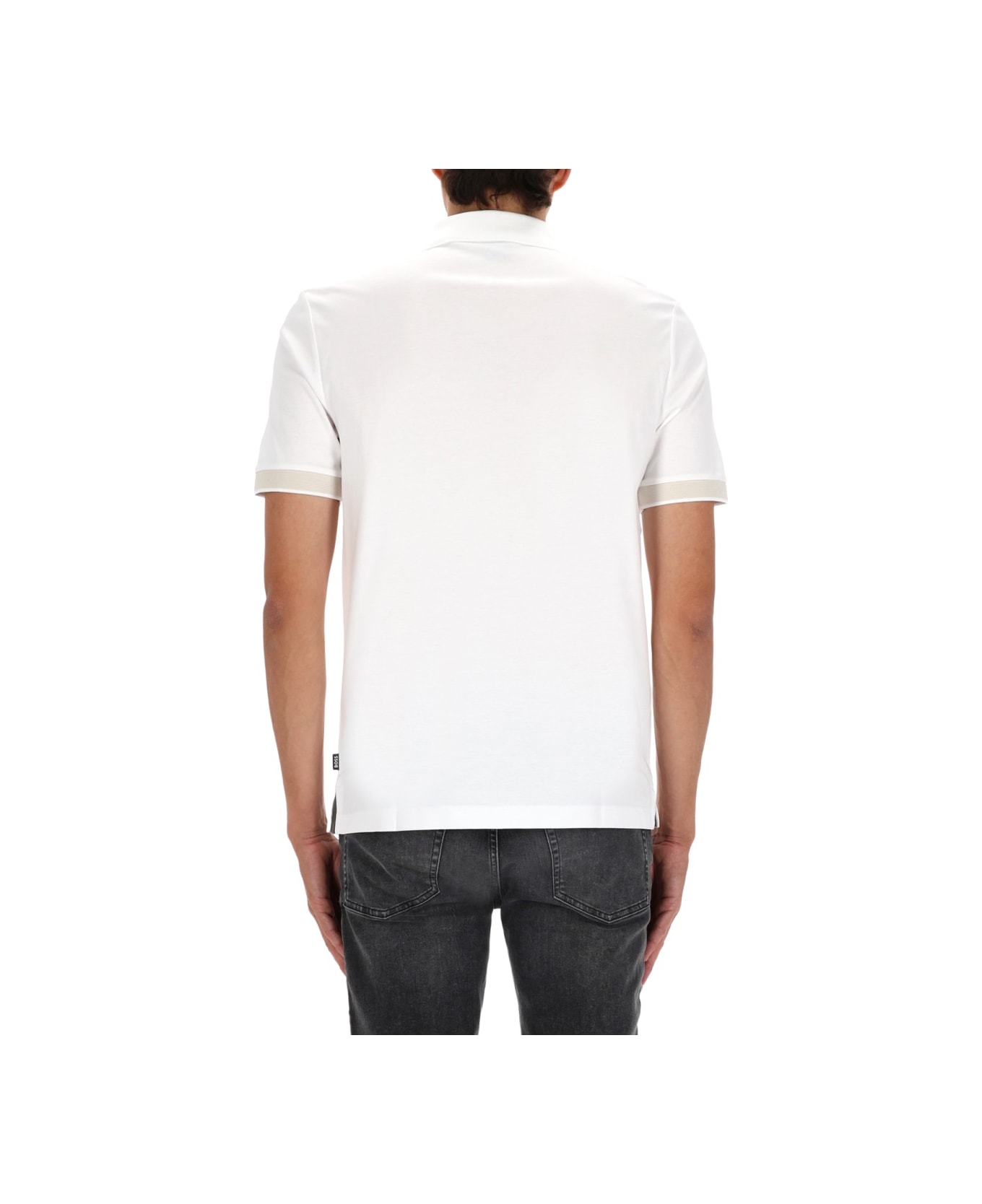 Hugo Boss Polo Shirt With Machined Details - WHITE