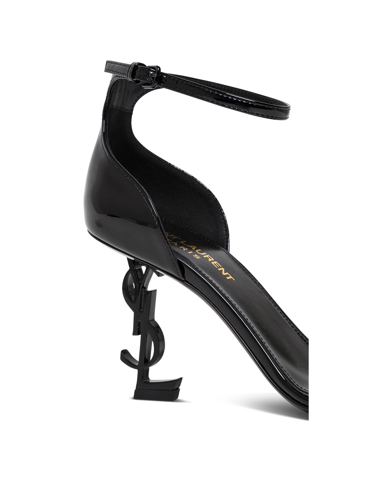 Saint Laurent Opyum Black Patent Leather Sandals - Black
