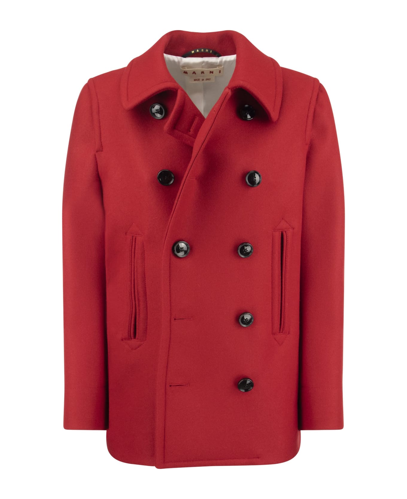 Marni Double-breasted Wool Coat - Red