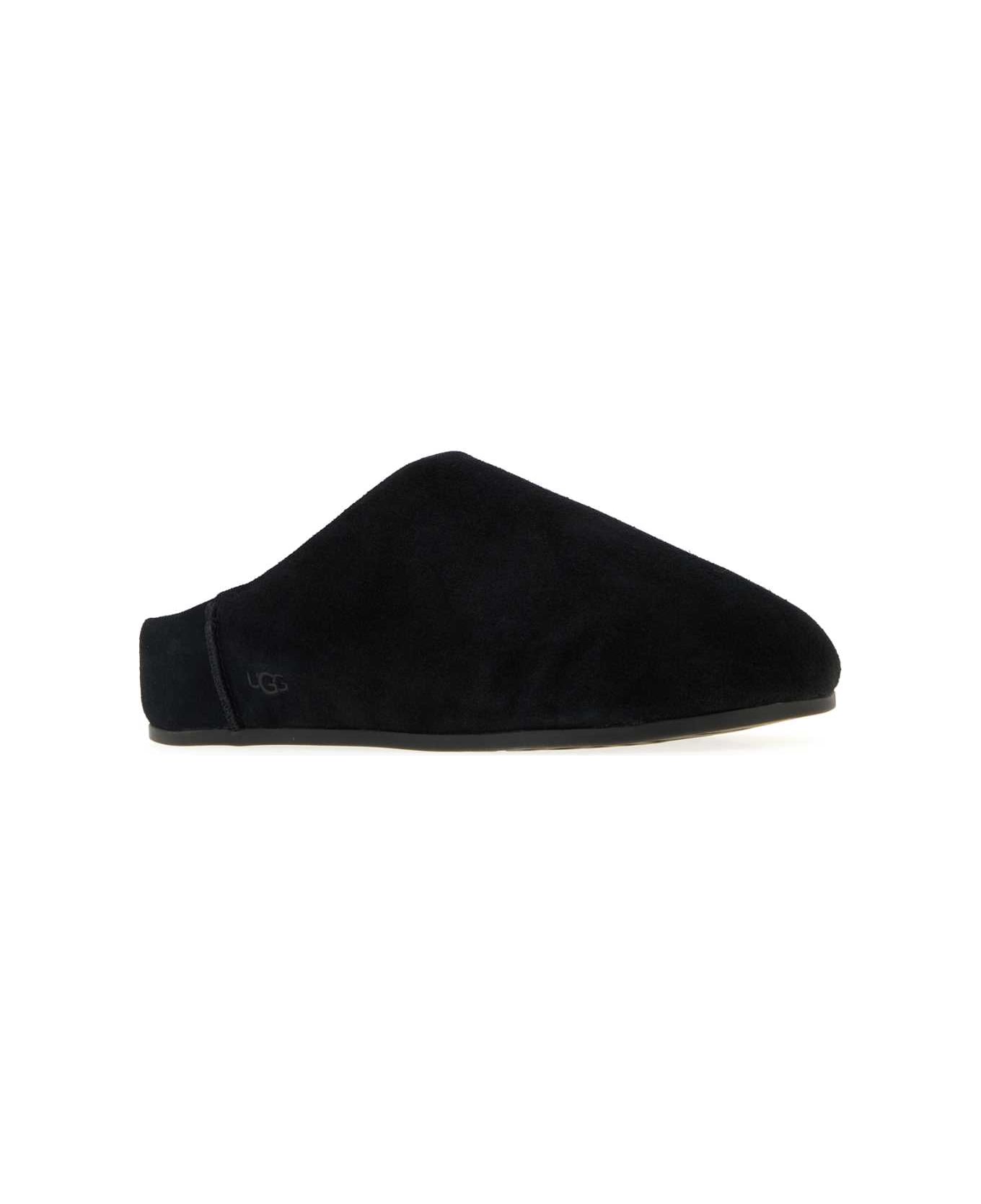 UGG Black Suede Elea Slippers - Blk Black