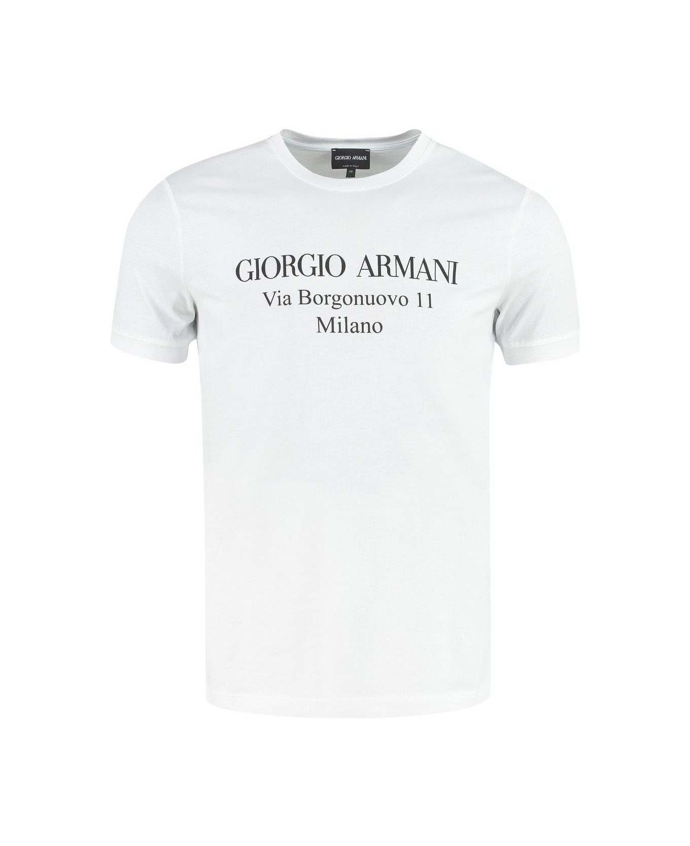 Giorgio Armani Logo Print Crewneck T-shirt - Bianco ottico