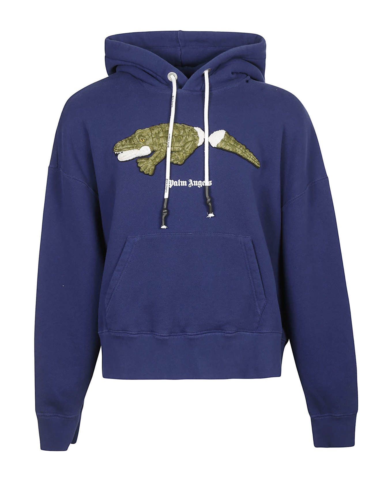 Palm Angels Croco Hoodie - Blu Navy