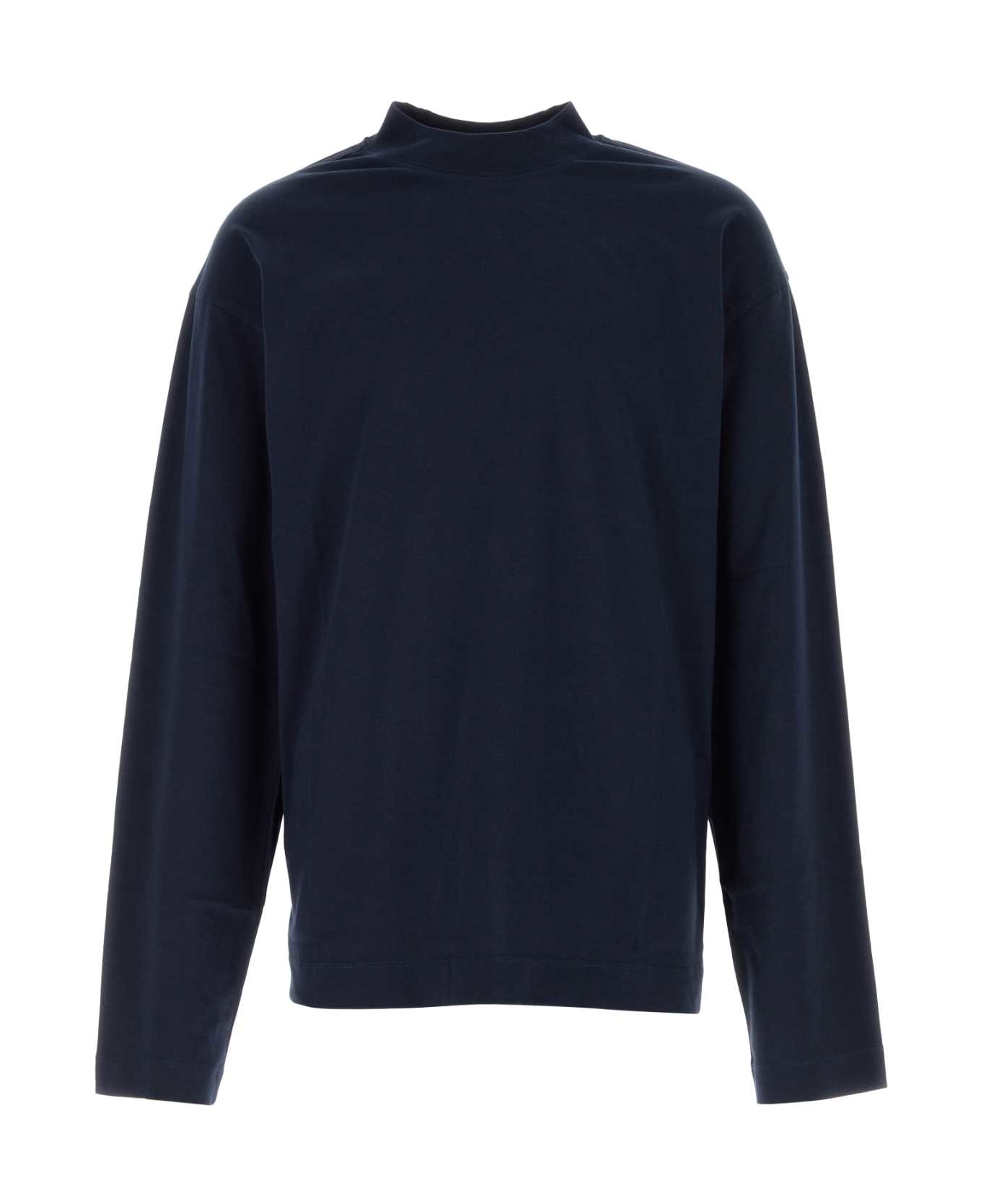 Dries Van Noten Navy Blue Cotton Oversize Heger T-shirt - NAVY