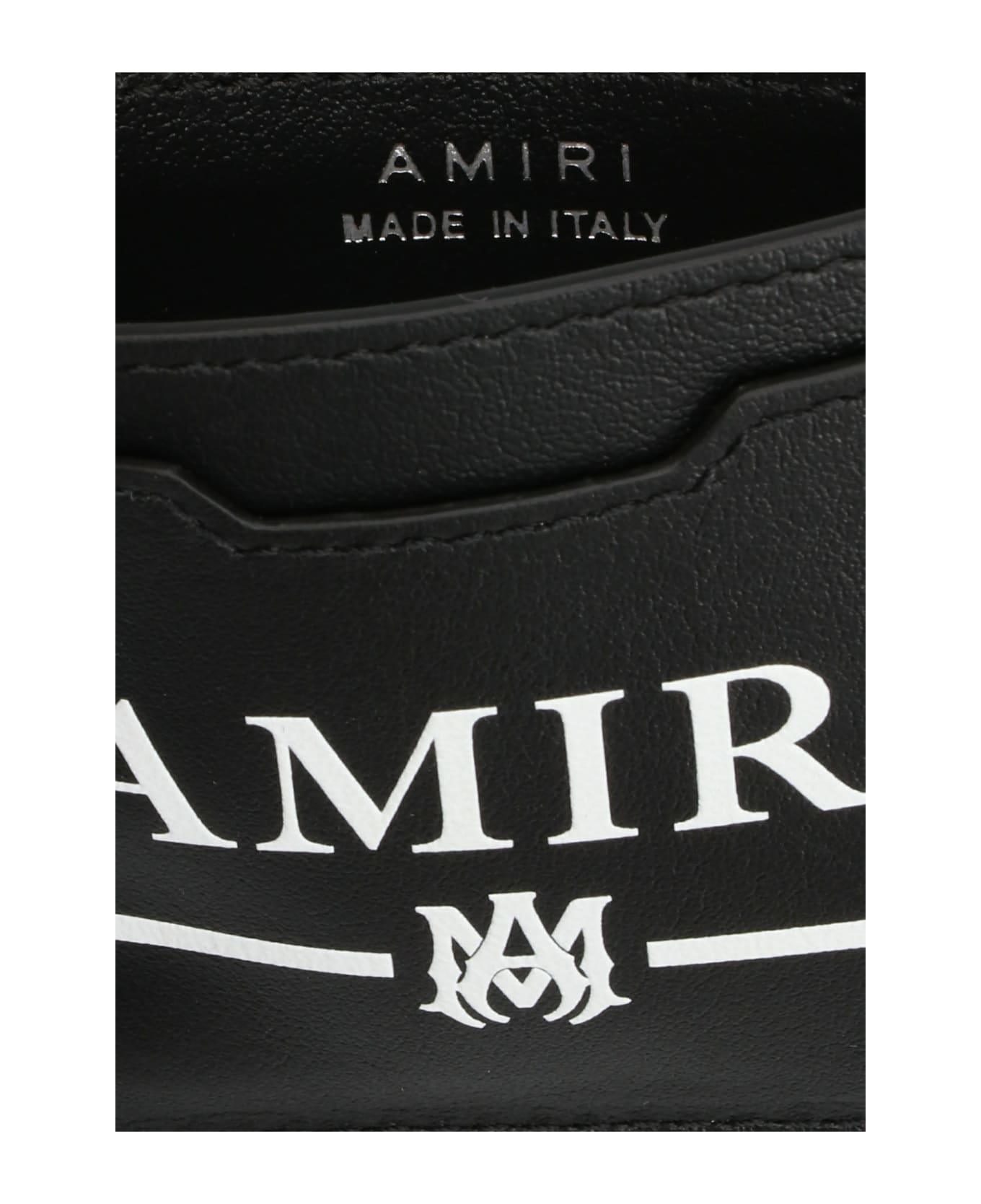 AMIRI Logo Print Card Holder - White/Black