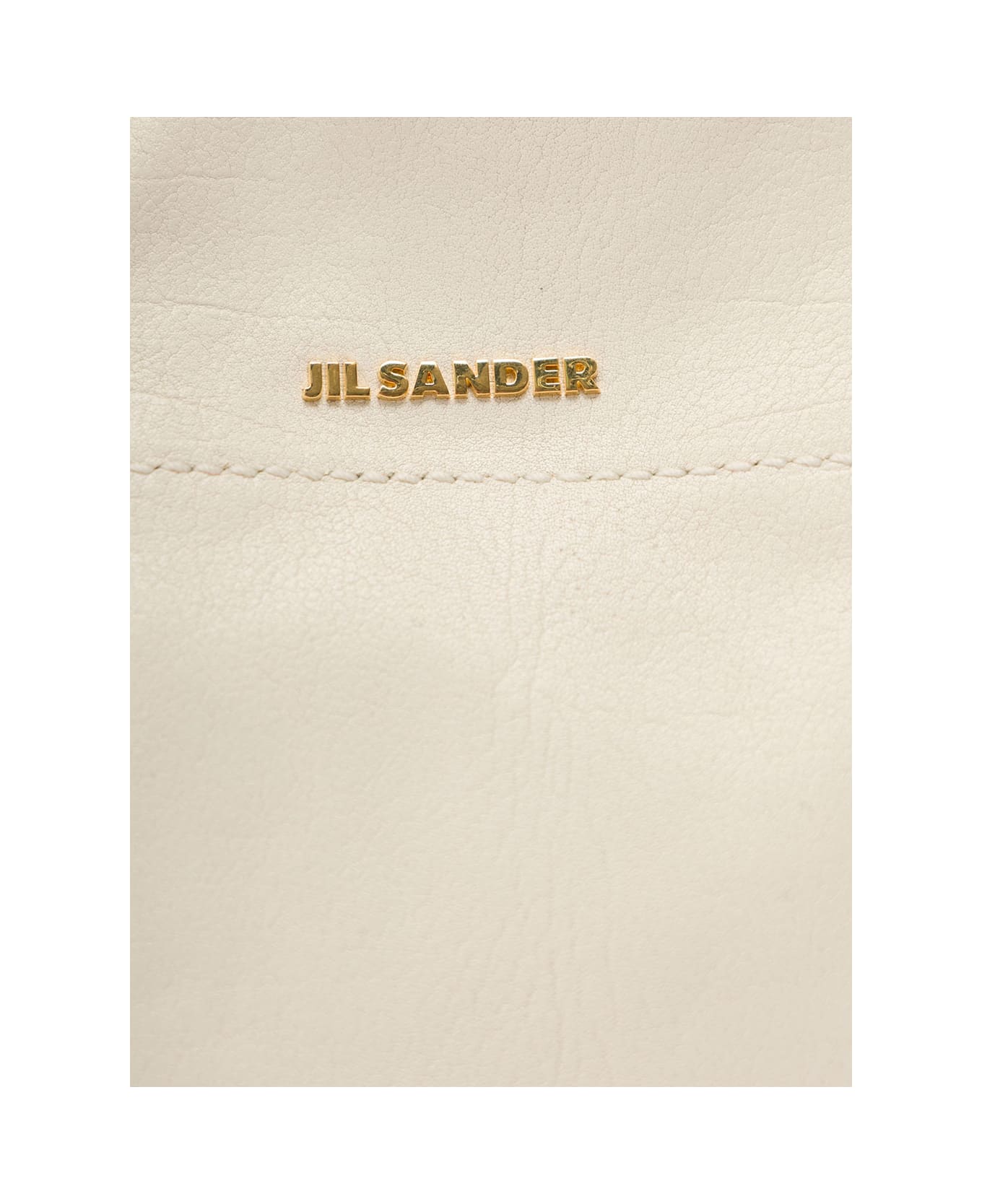 Jil Sander Bamboo Shopper Sm T-calf Lux & New Calf & Metal Bamboo (oro Js) - White