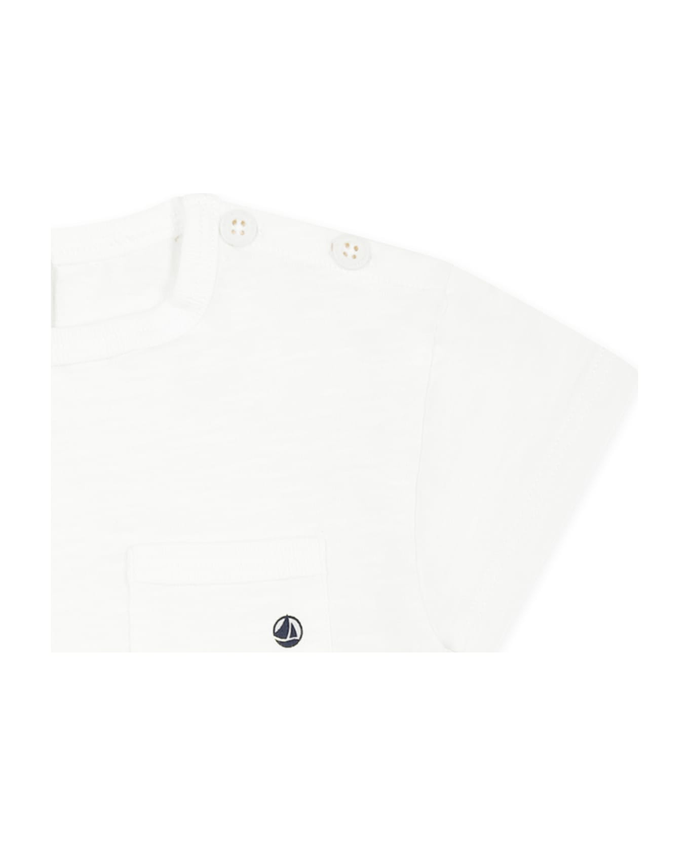 Petit Bateau White T-shirt For Baby Boy - White
