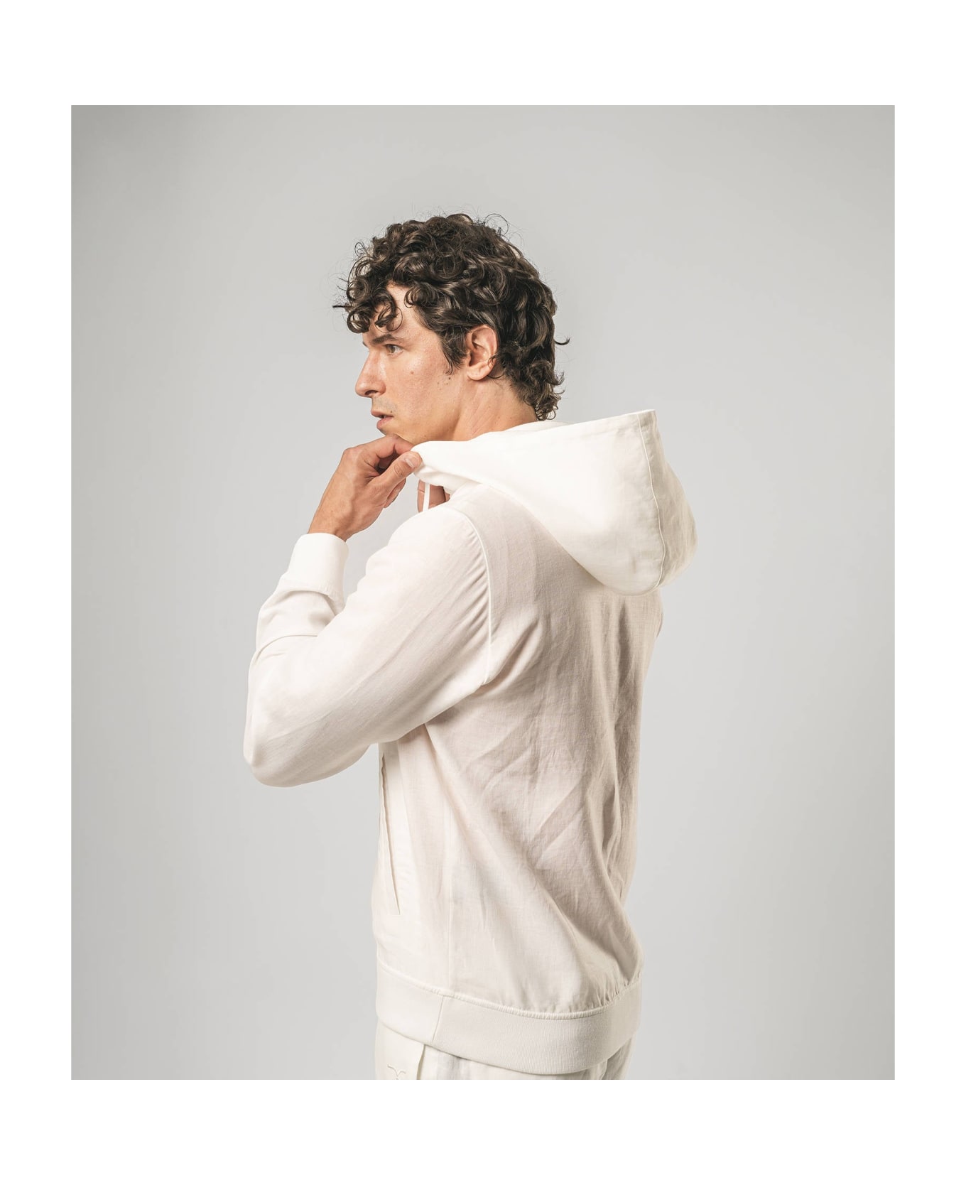 Larusmiani Hodded Jacket 'korfu' Fleece - White