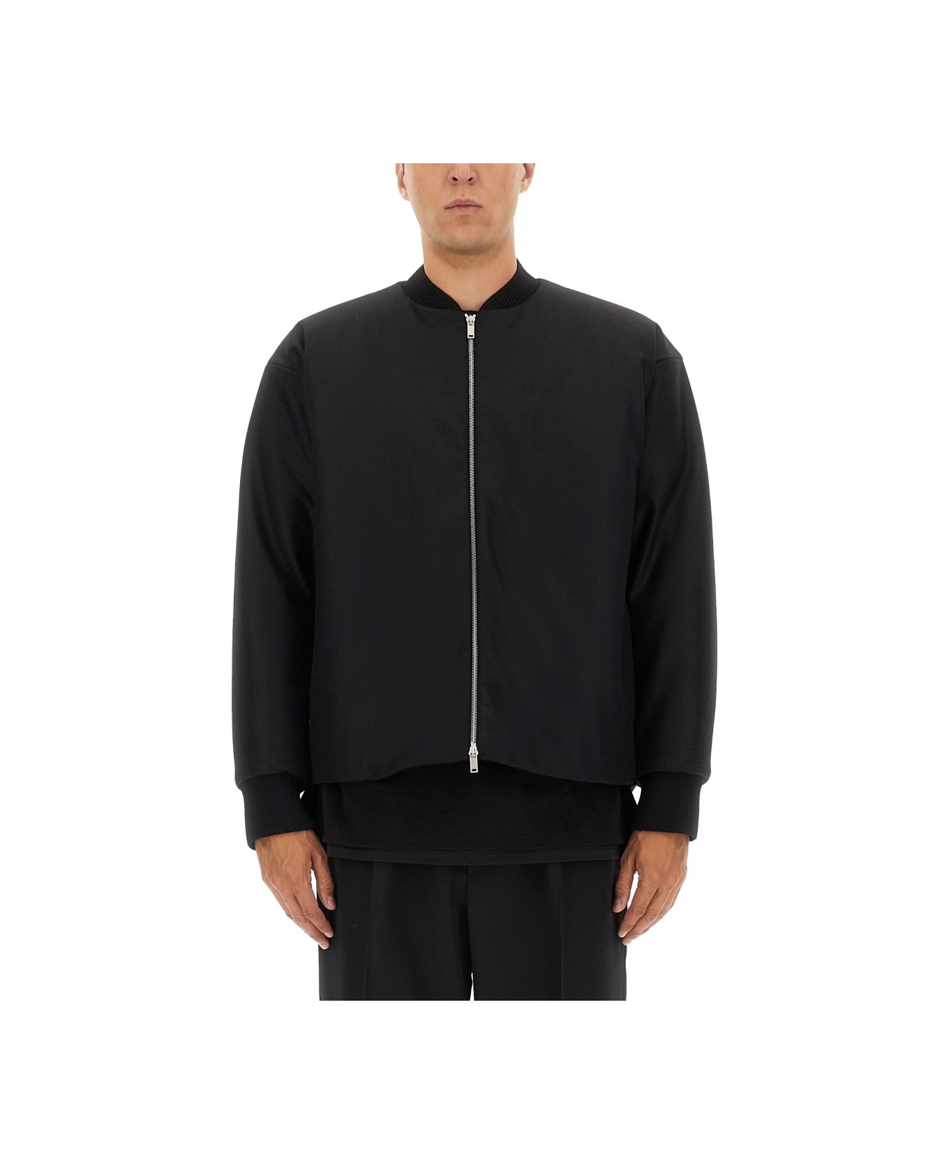 Jil Sander Wool Bomber. - BLACK