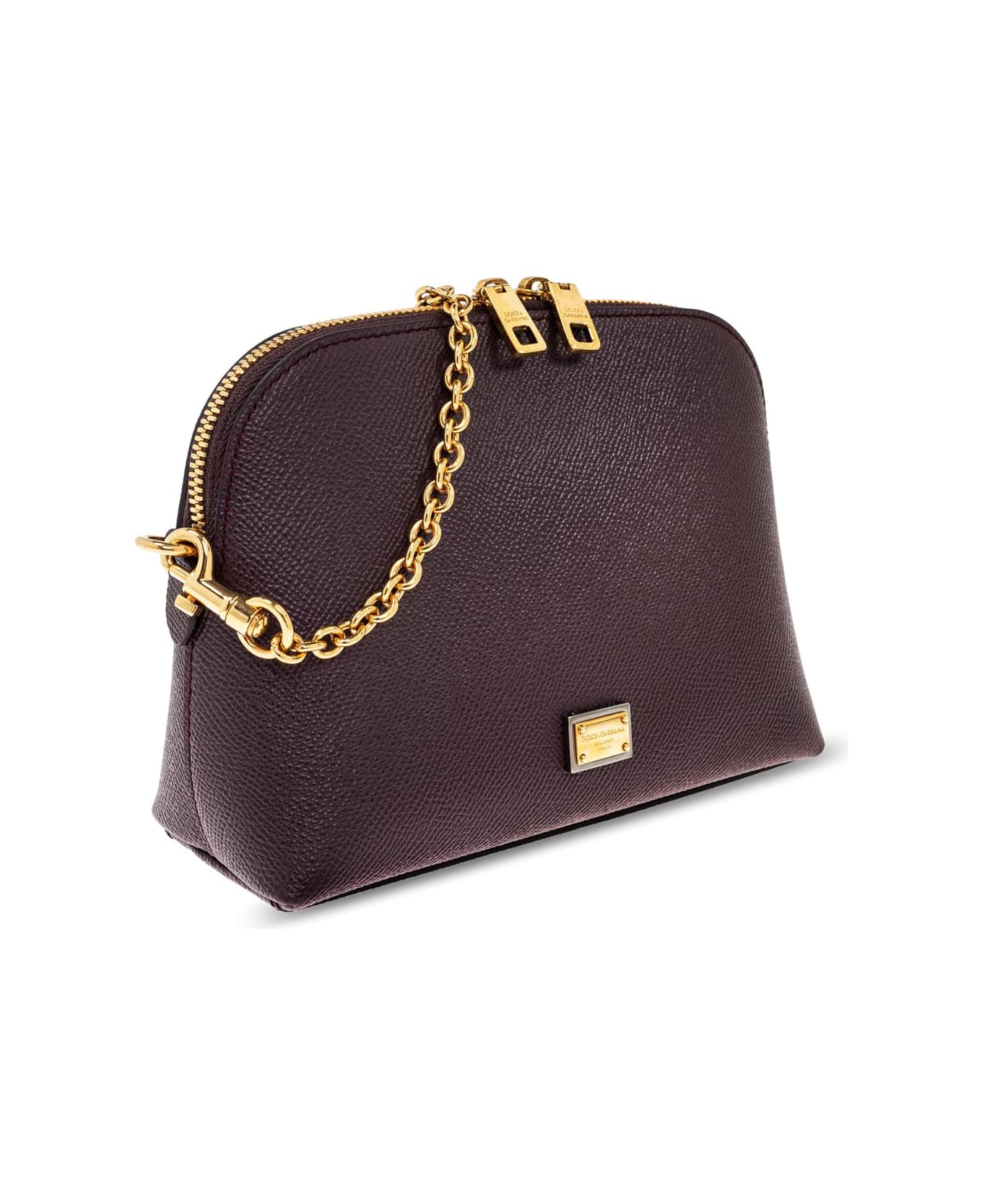 Dolce & Gabbana Leather Shoulder Bag - PURPLE