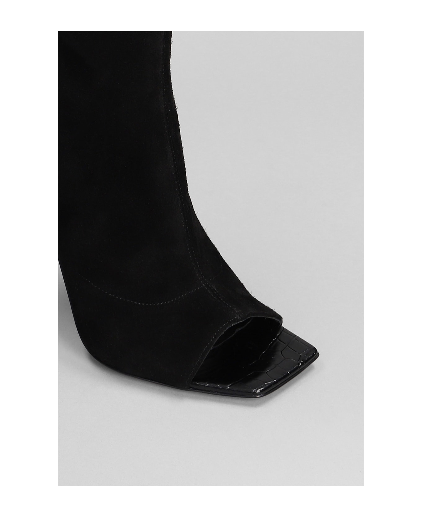 Paris Texas Amanda High Heels Ankle Boots In Black Suede - Black