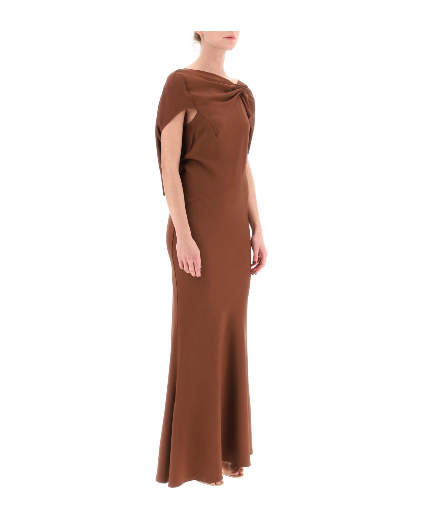 Roland Mouret Long Cady Dress - BROWN (Brown) ワンピース＆ドレス