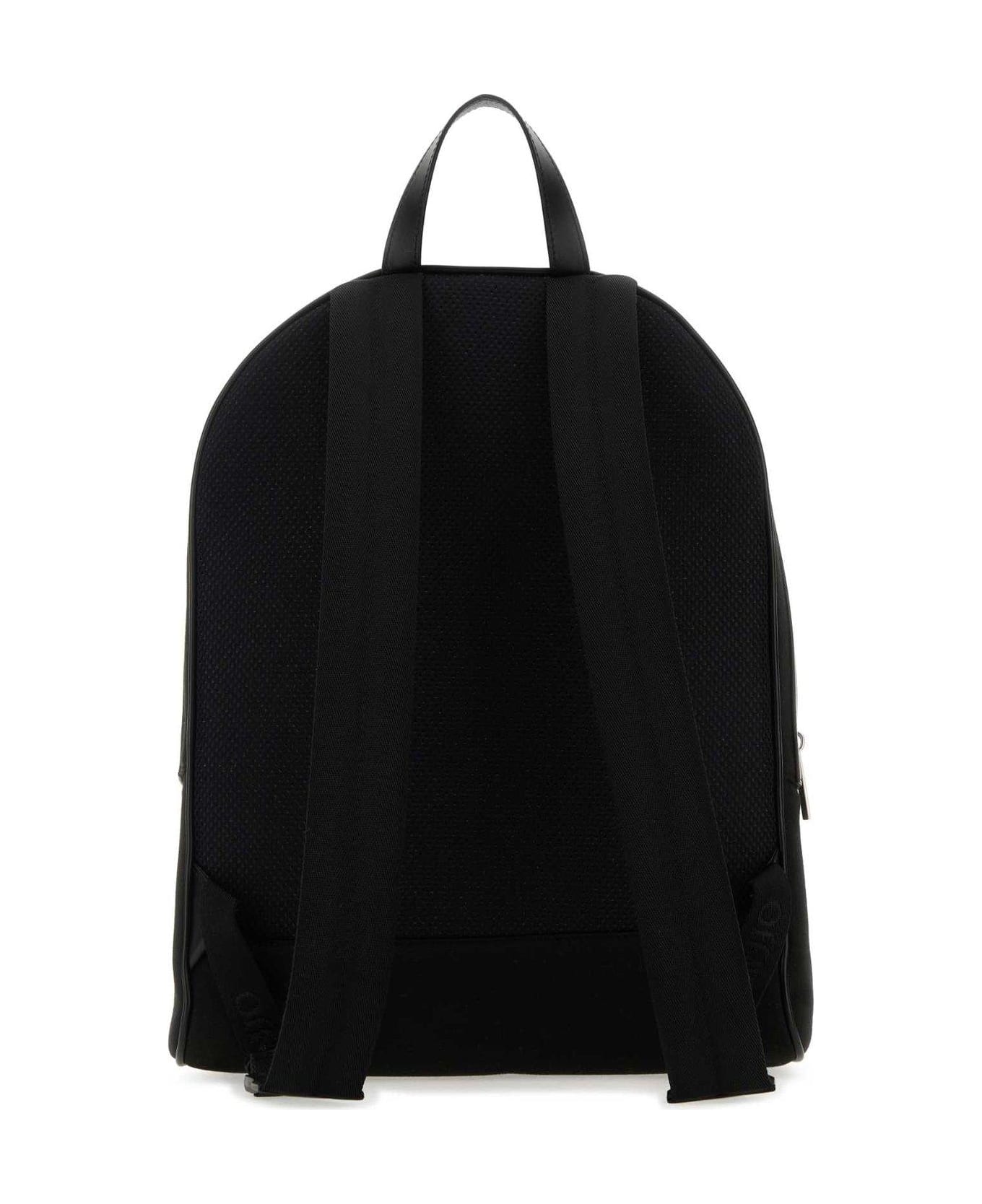 Off-White Logo Embroidered Zipped Backpack - BLACK