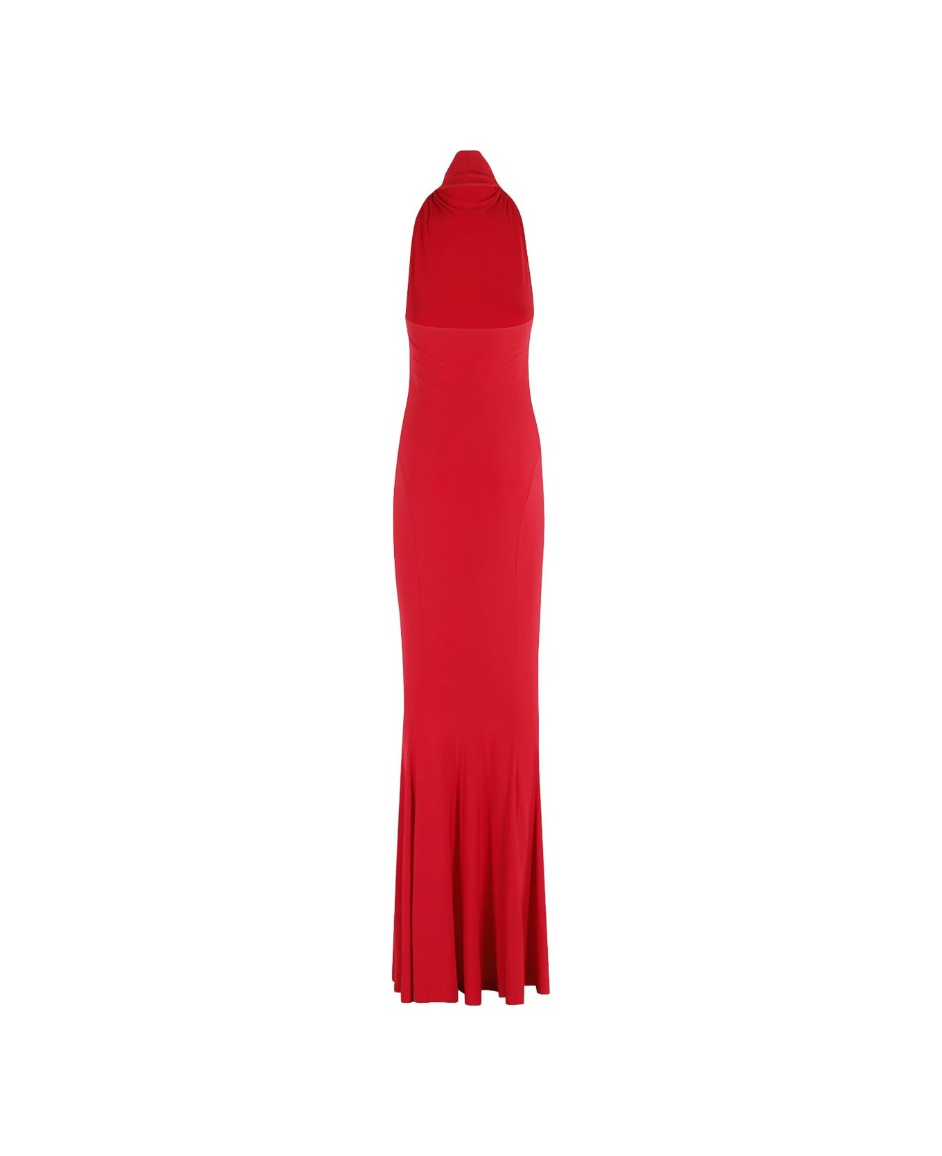 Norma Kamali Red Halterneck Midi Dress - Red