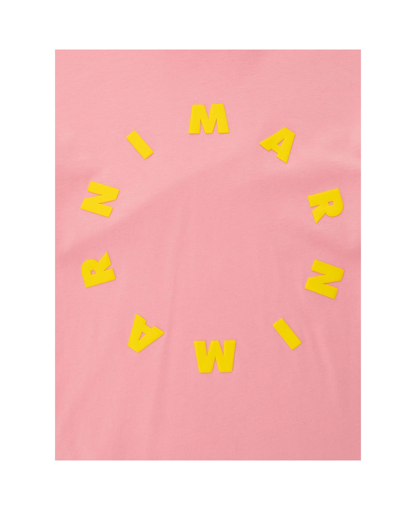 Marni Pink T-shirt With Contrasting Logo Print In Cotton Man - Pink