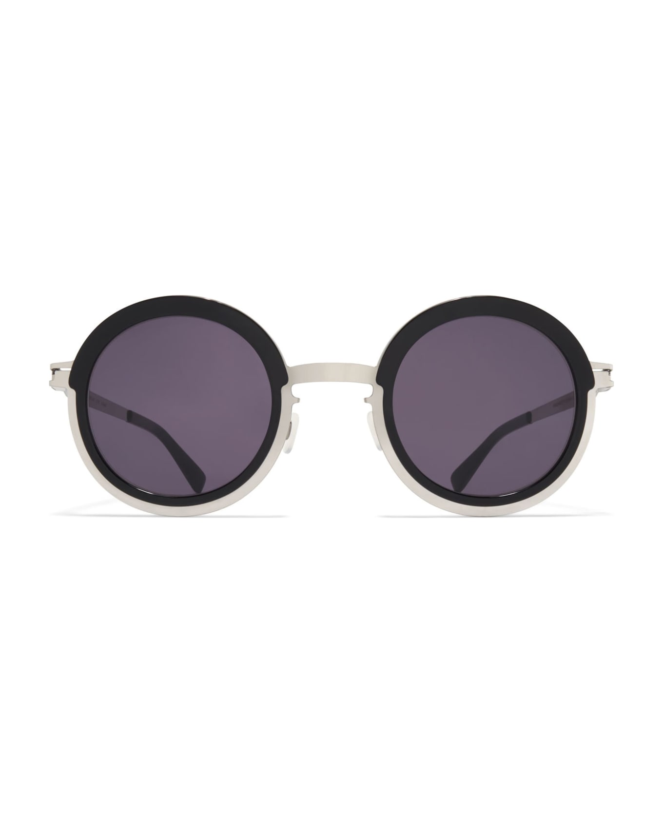 Mykita Phillys - Shiny Silver / Black Cool Sunglasses - grey