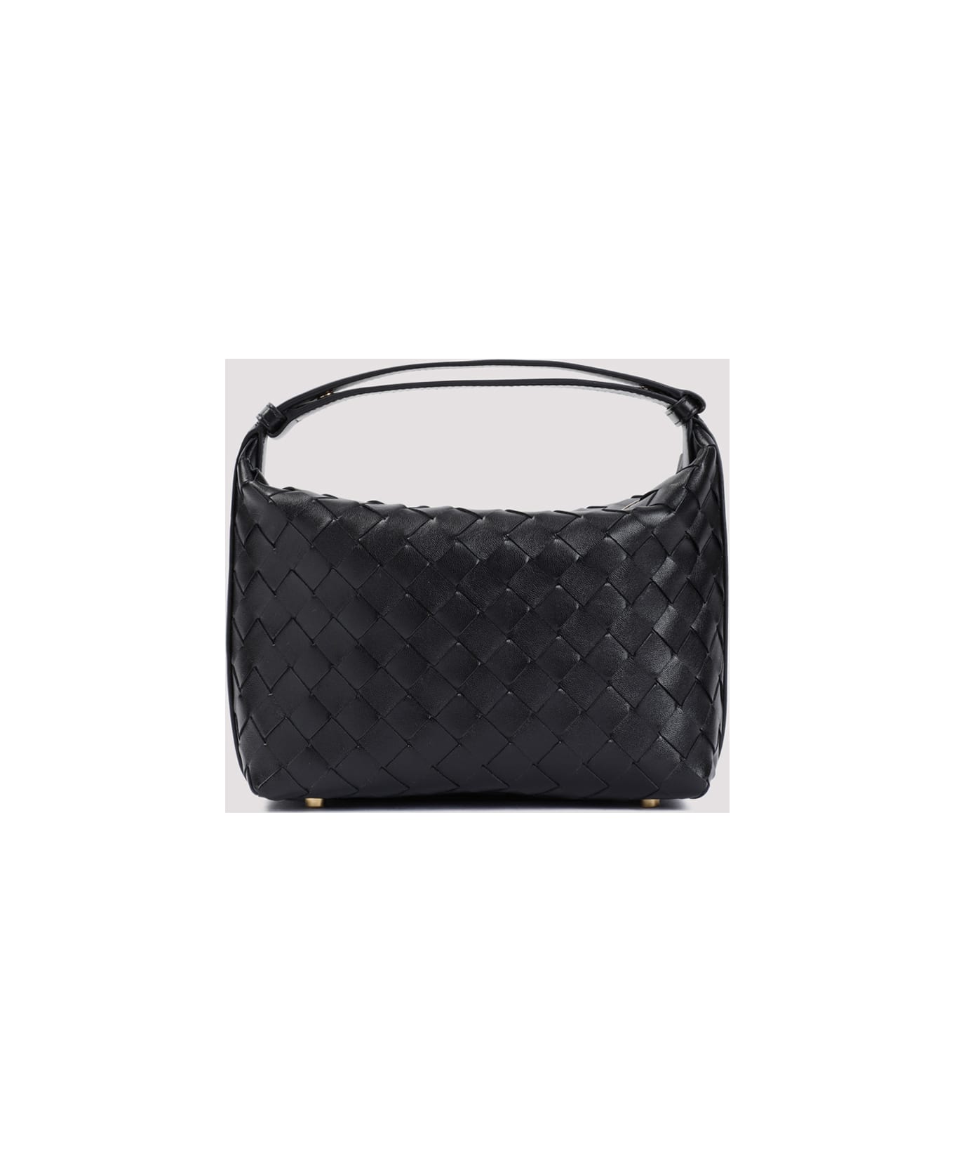 Bottega Veneta Mini Wallace Intreccio 15 Handbag - Black